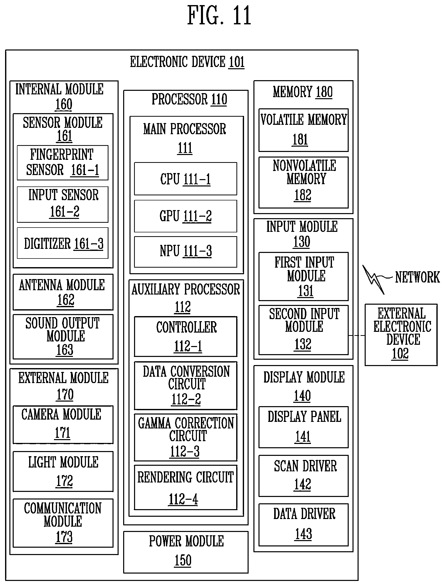 Patent US12620349 Figure 11 – Display device and driving method thereof
