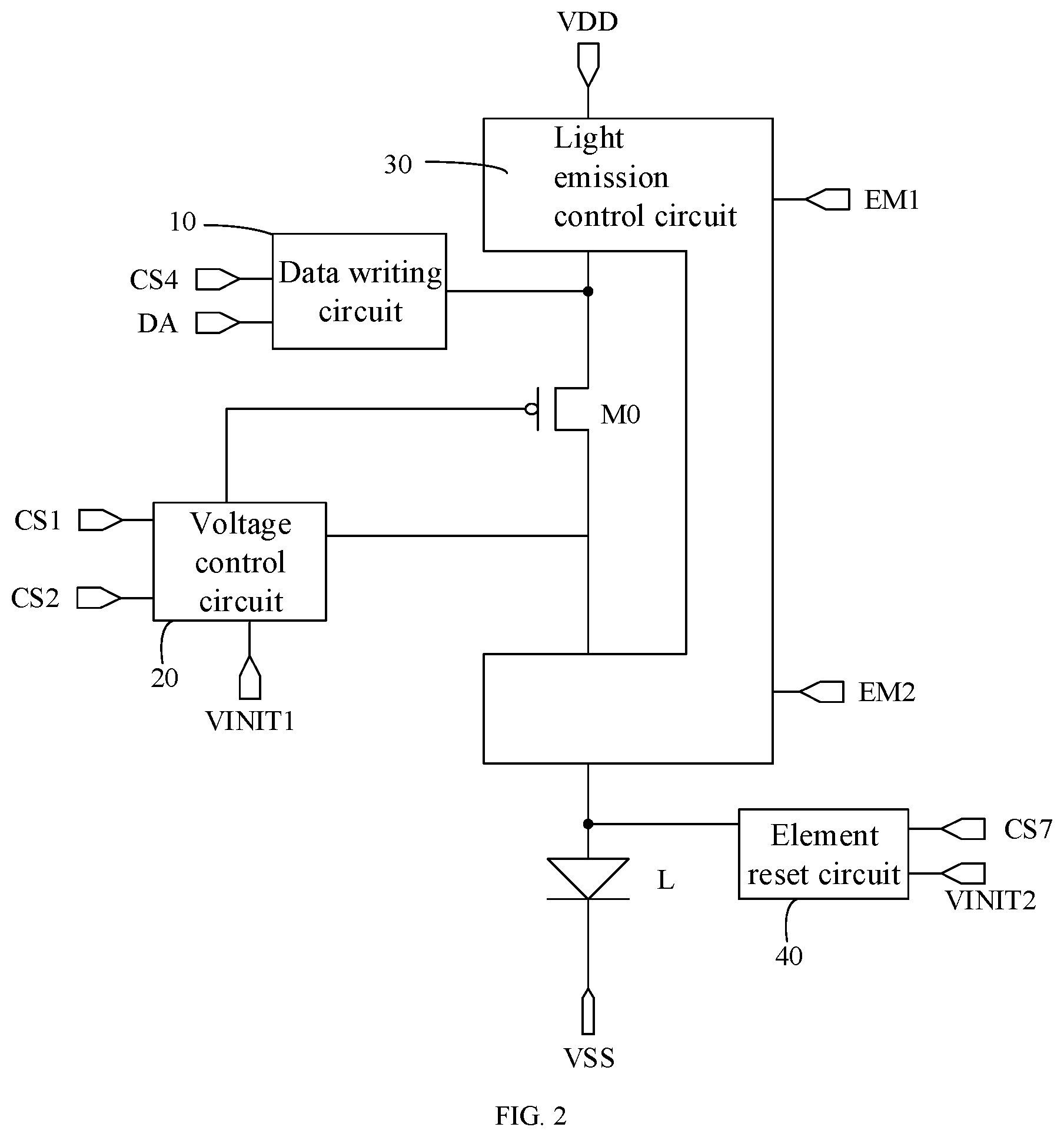 Patent US12620352 Figure 2 – Pixel circuit and drive method therefor, display panel and display device