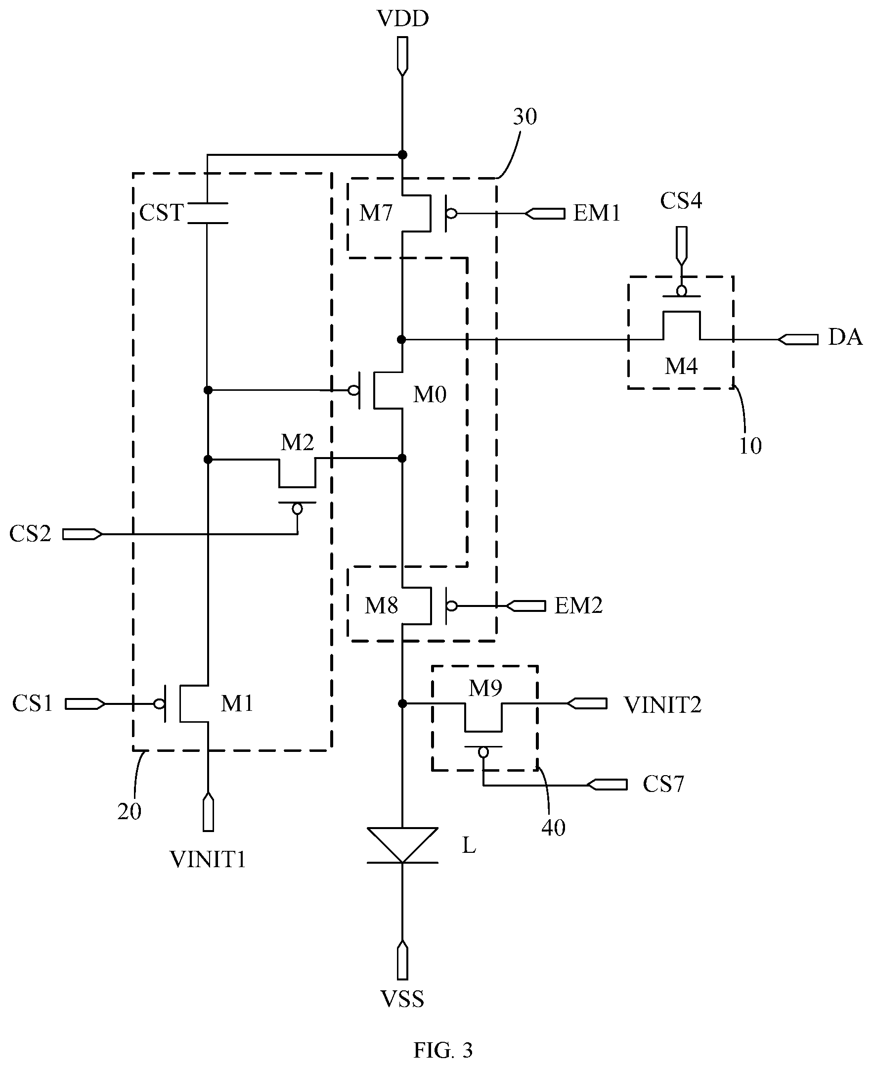 Patent US12620352 Figure 3 – Pixel circuit and drive method therefor, display panel and display device