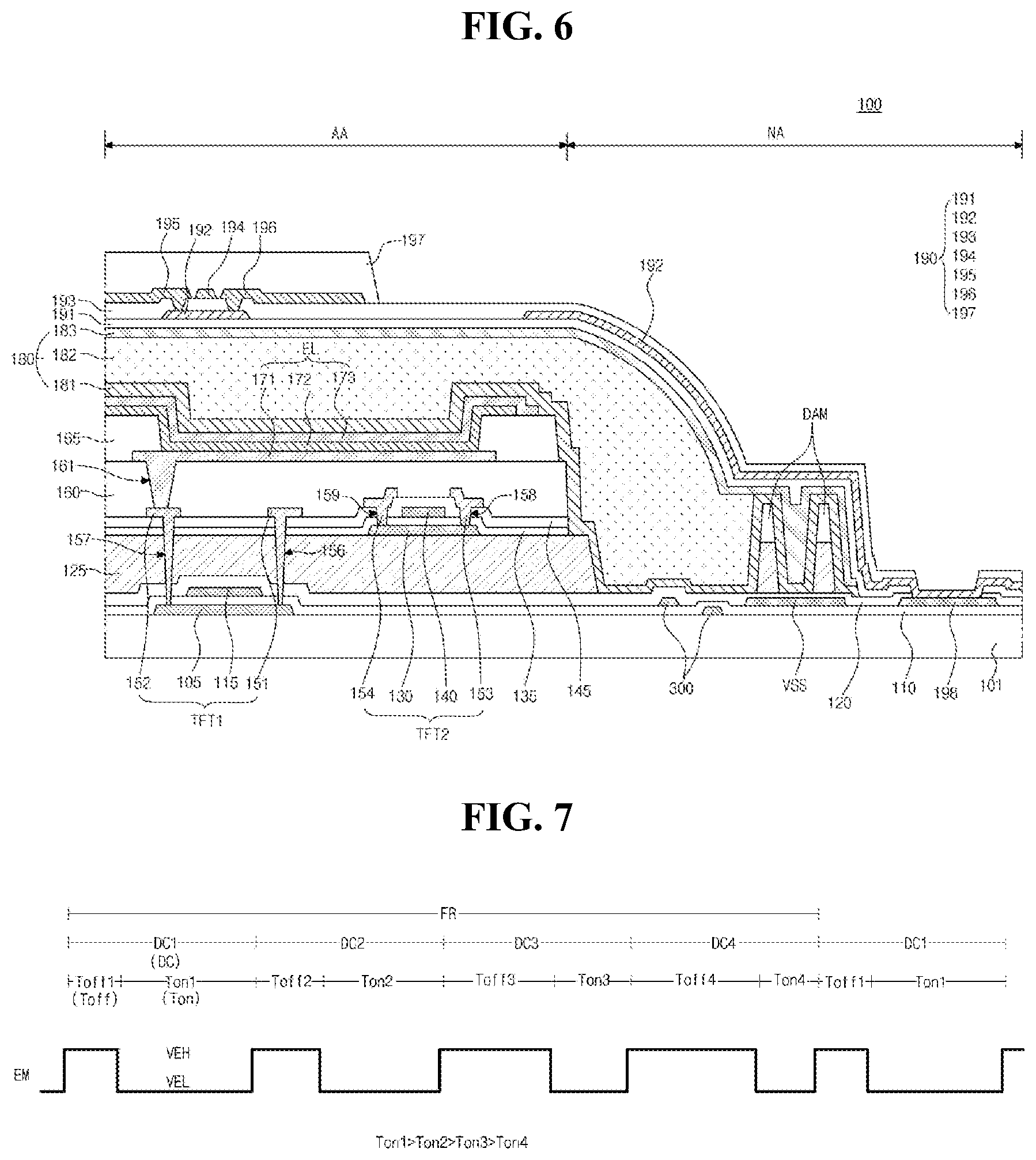 Patent US12620354 Figure 4 – Light emitting display device with duty driving