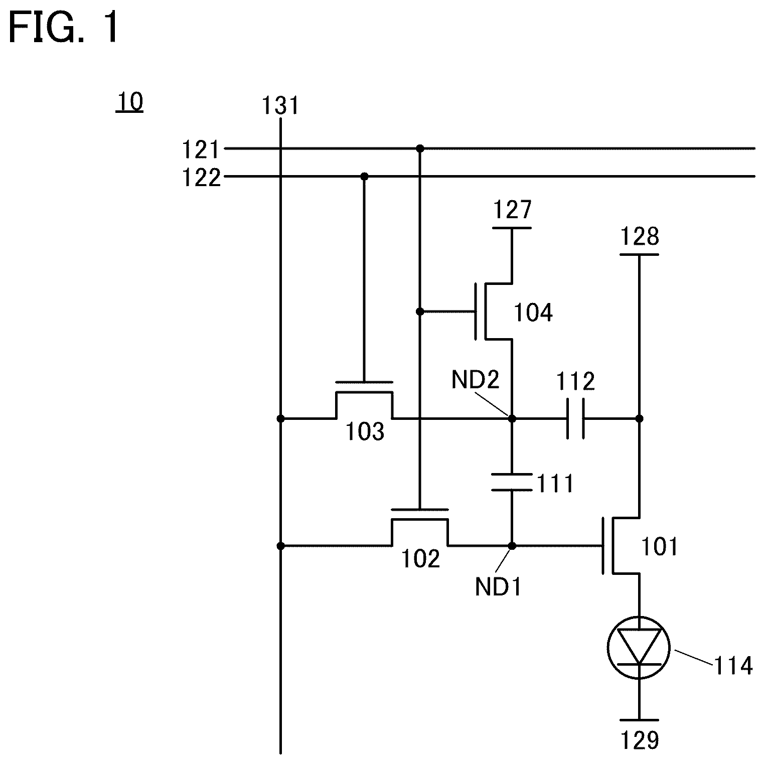 Patent US12620357 — Display device and electronic device — Figure 1