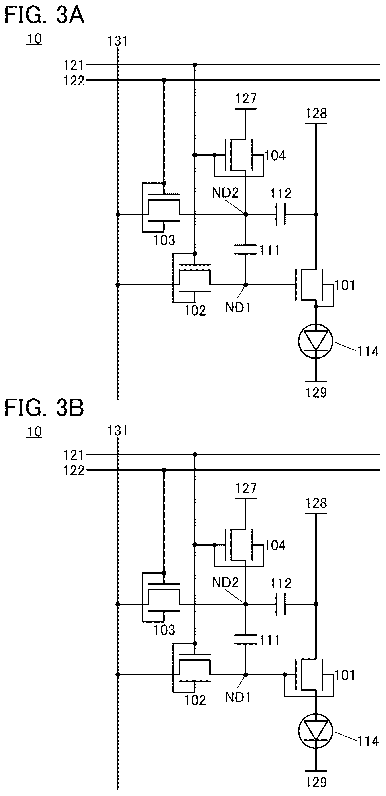Patent US12620357 Figure 3 – Display device and electronic device