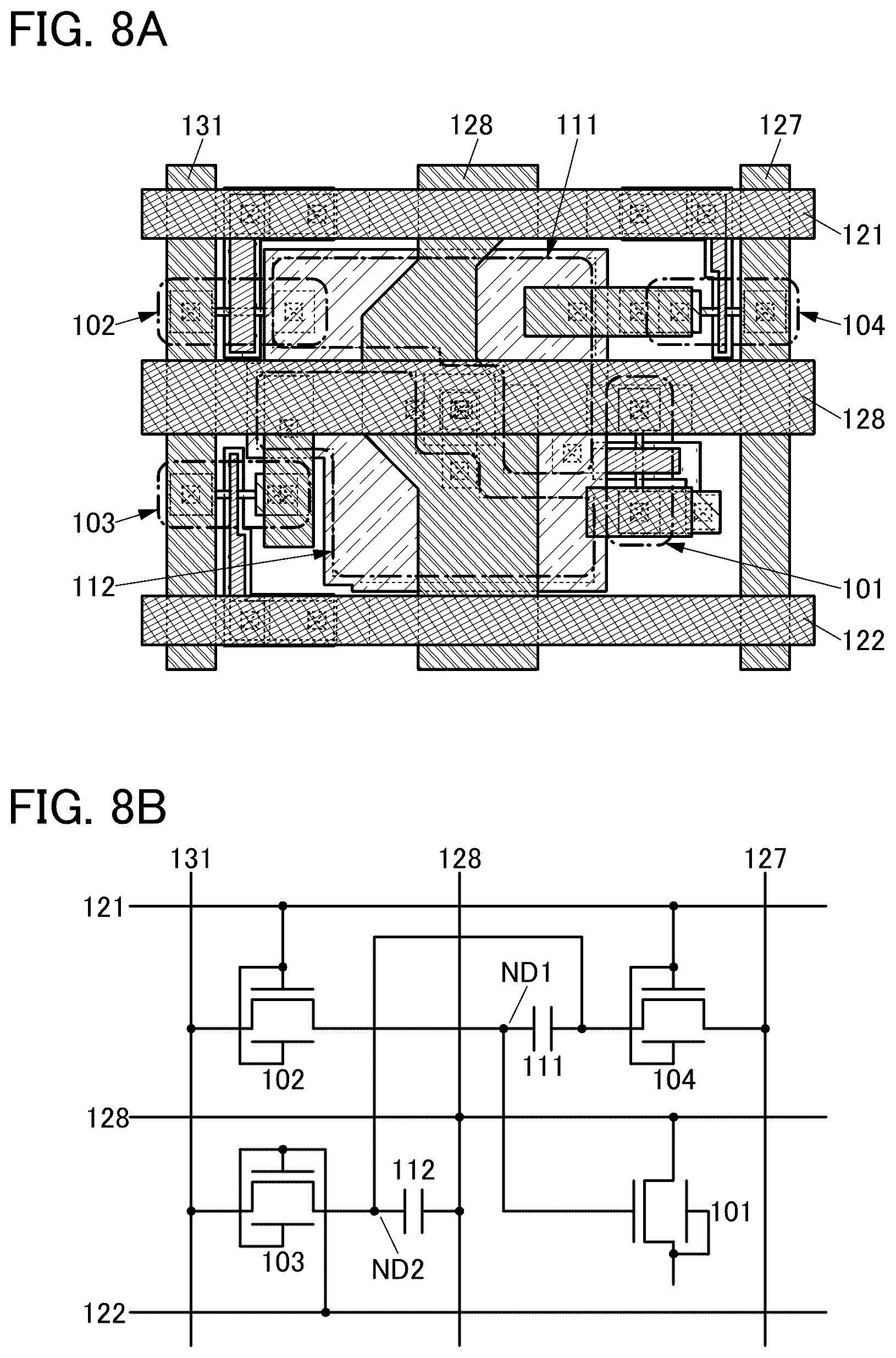 Patent US12620357 Figure 8 – Display device and electronic device