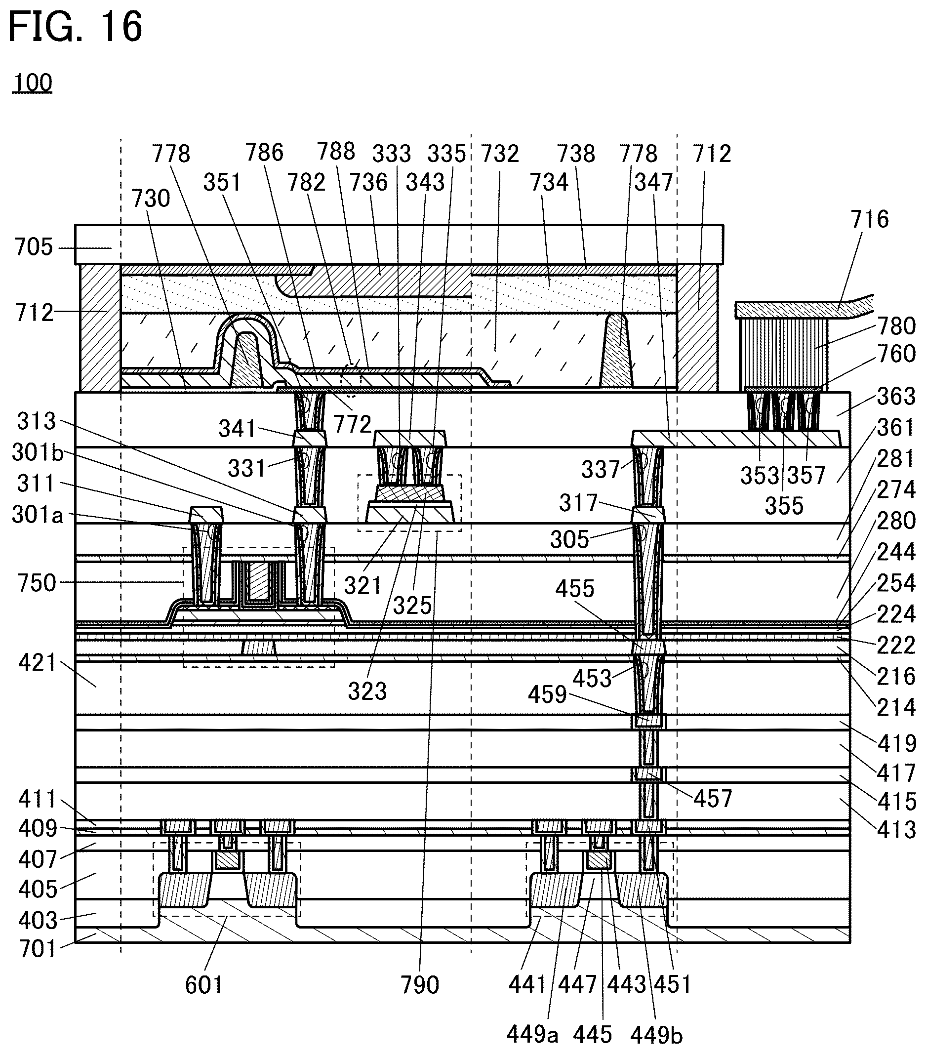Patent US12620357 Figure 16 – Display device and electronic device