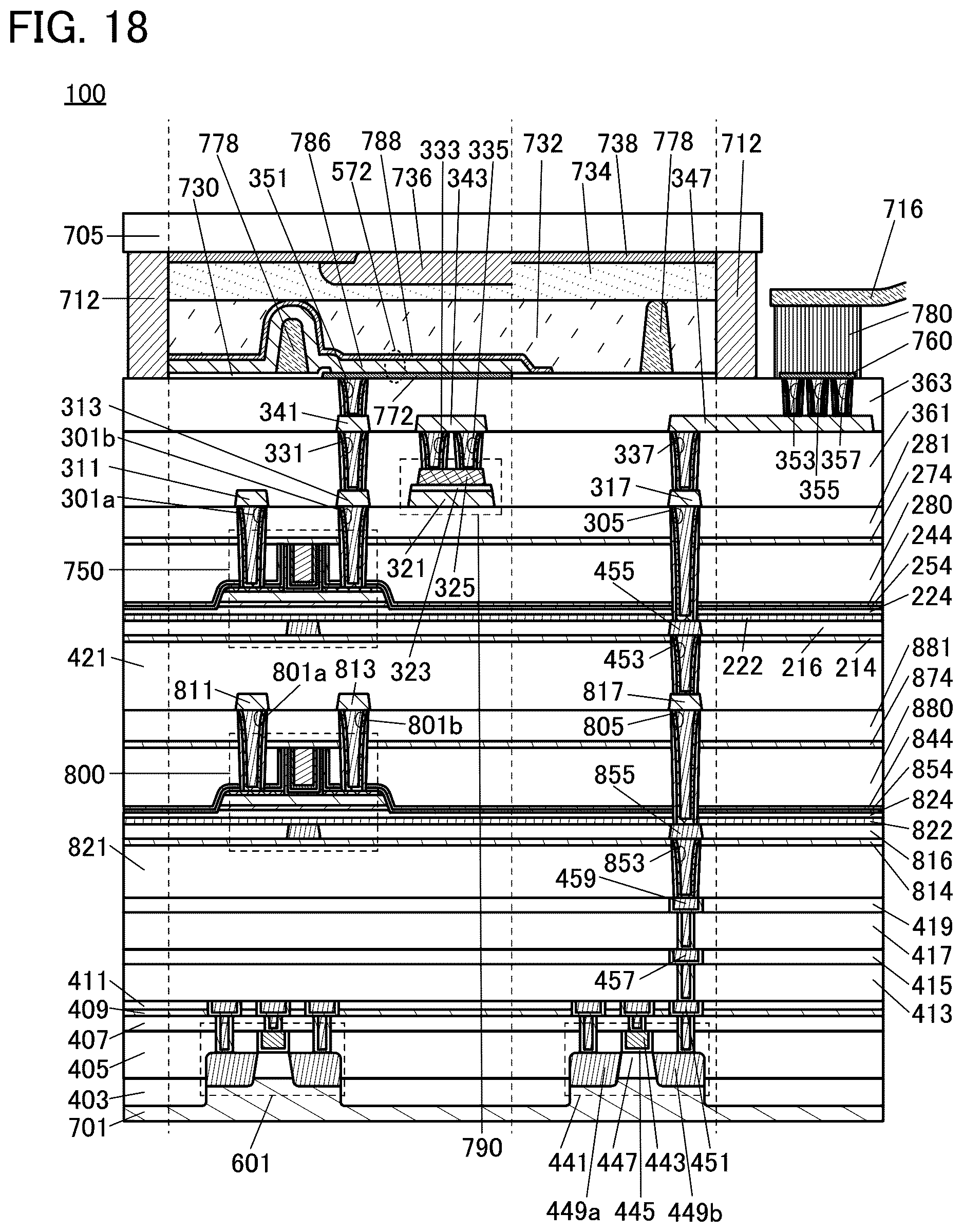 Patent US12620357 Figure 18 – Display device and electronic device