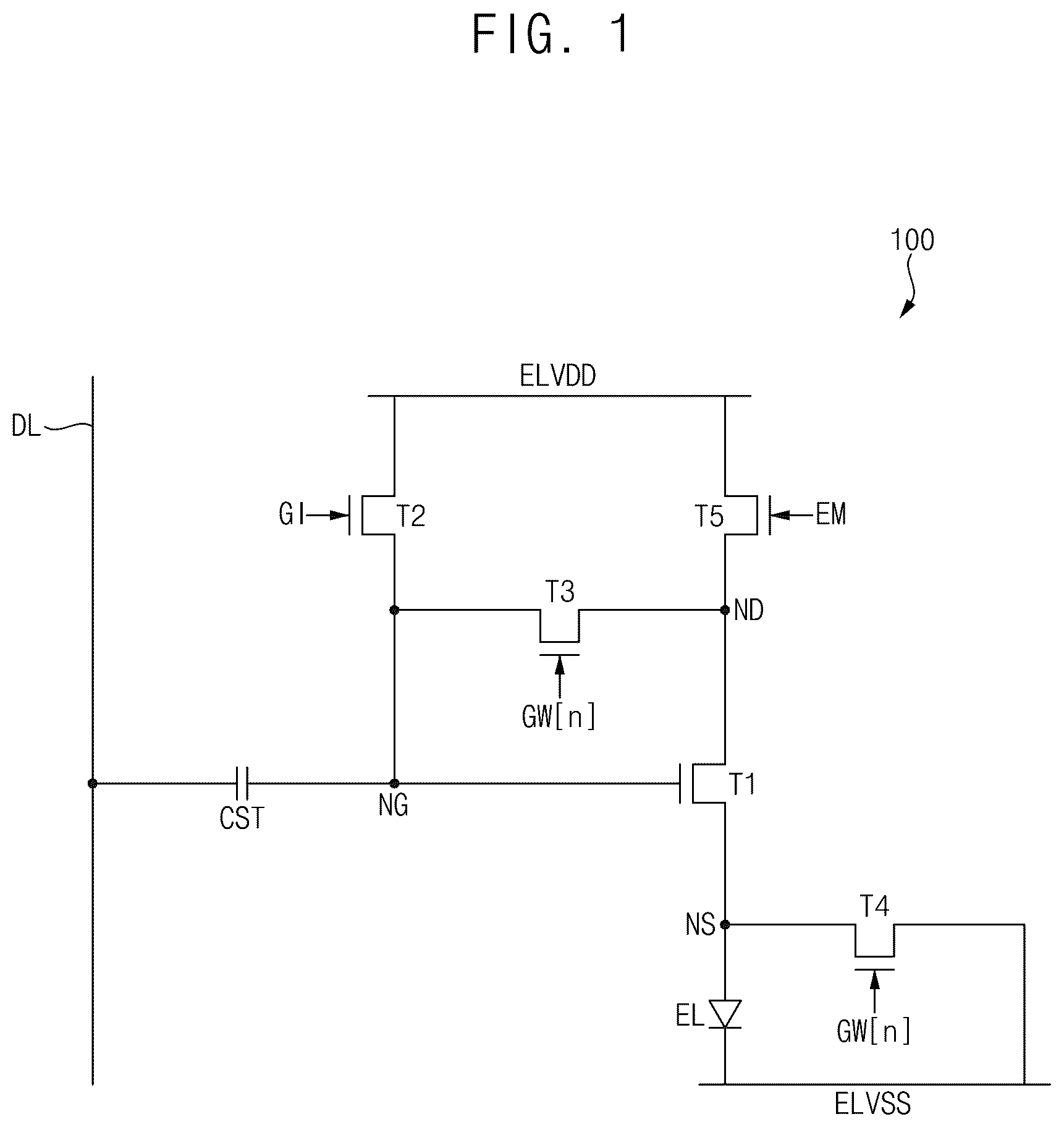 Patent US12620358 — Pixel of a display device and display device — Figure 1
