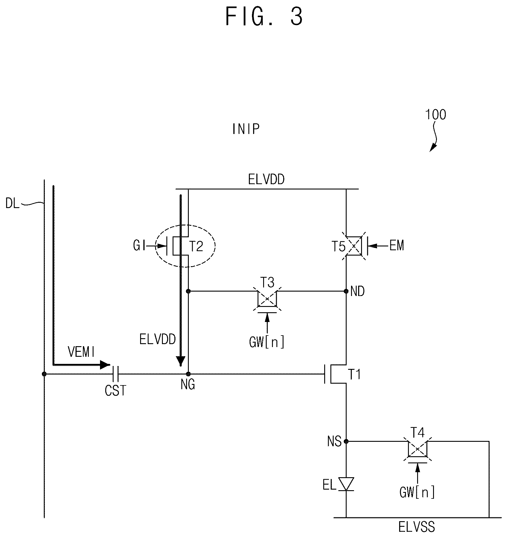 Patent US12620358 Figure 3 – Pixel of a display device and display device