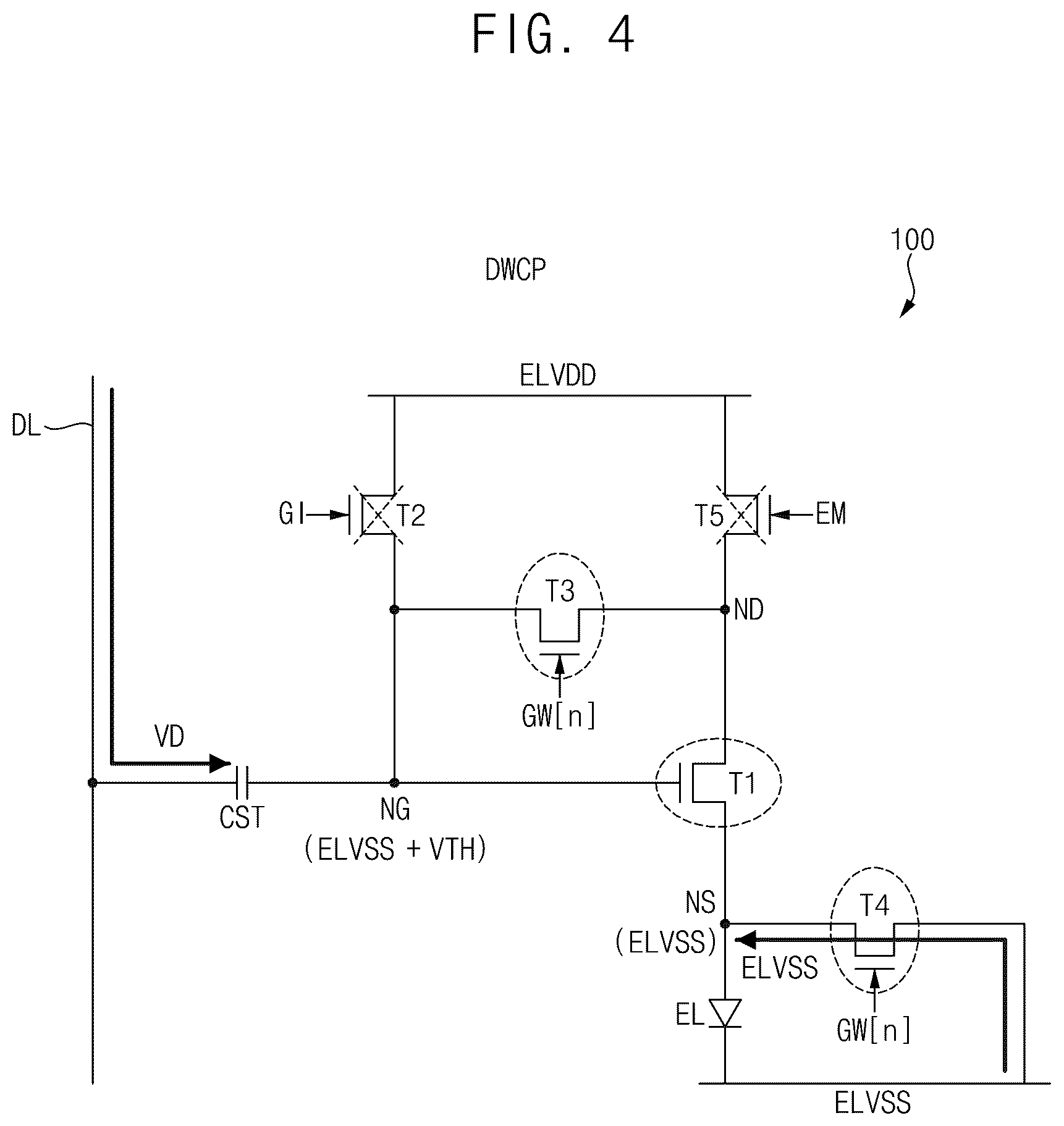 Patent US12620358 Figure 4 – Pixel of a display device and display device