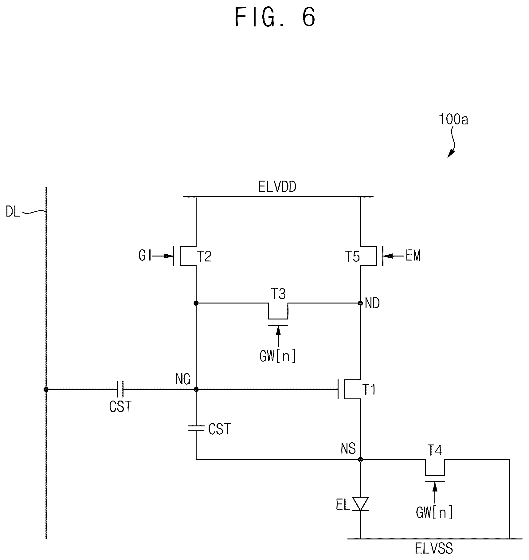 Patent US12620358 Figure 6 – Pixel of a display device and display device