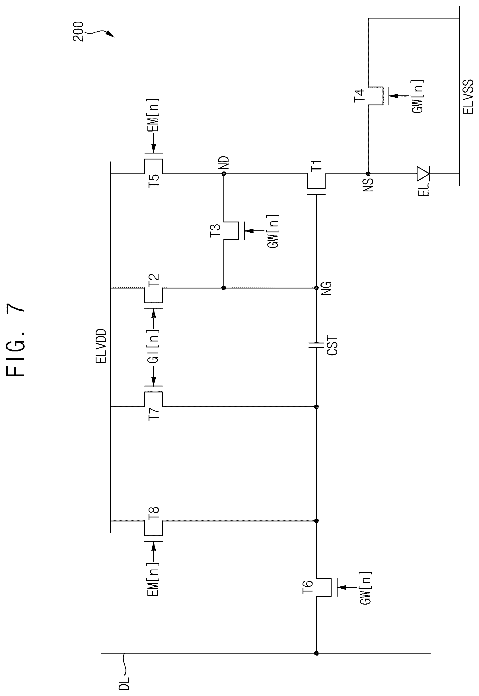 Patent US12620358 Figure 7 – Pixel of a display device and display device