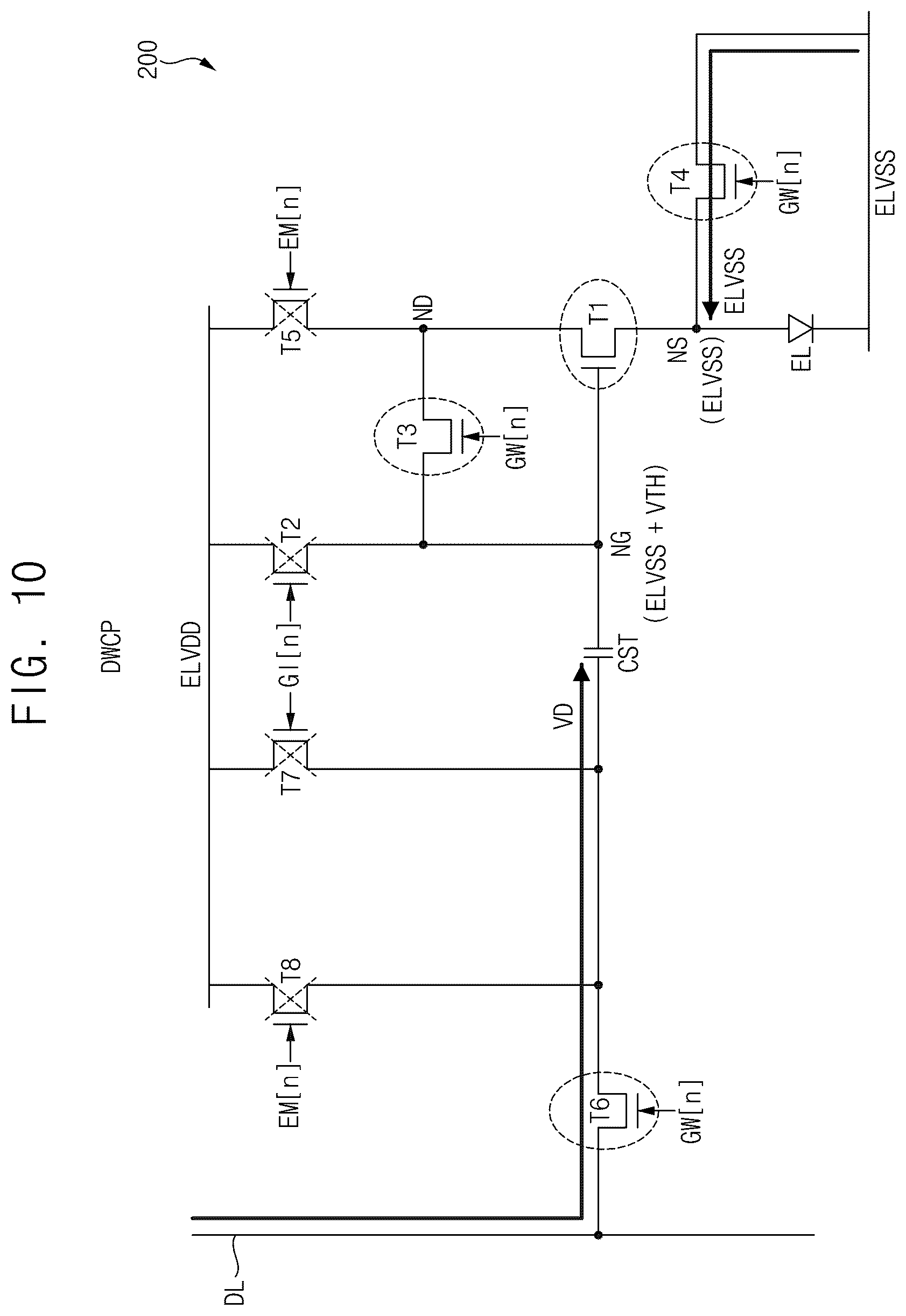 Patent US12620358 Figure 10 – Pixel of a display device and display device
