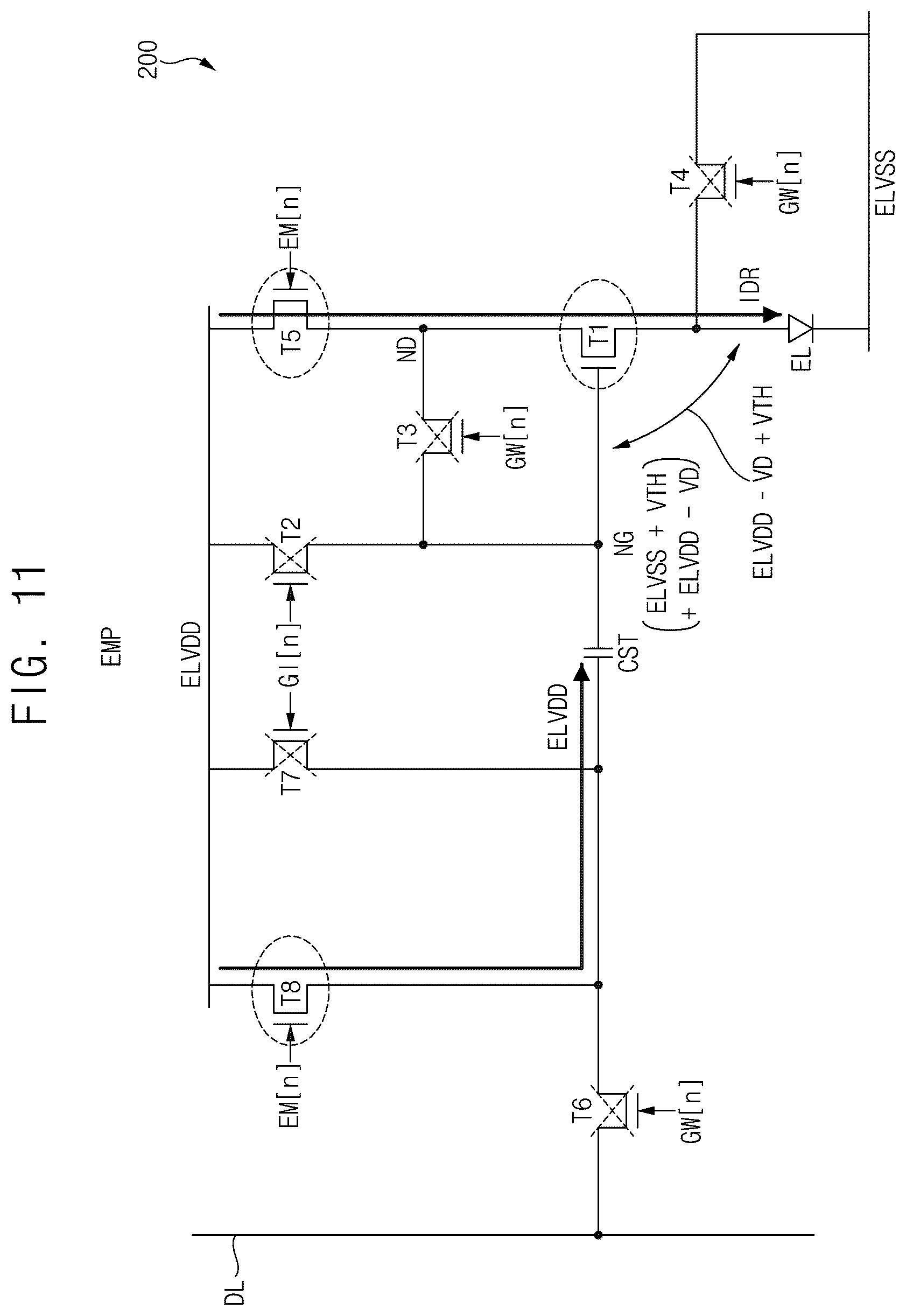 Patent US12620358 Figure 11 – Pixel of a display device and display device
