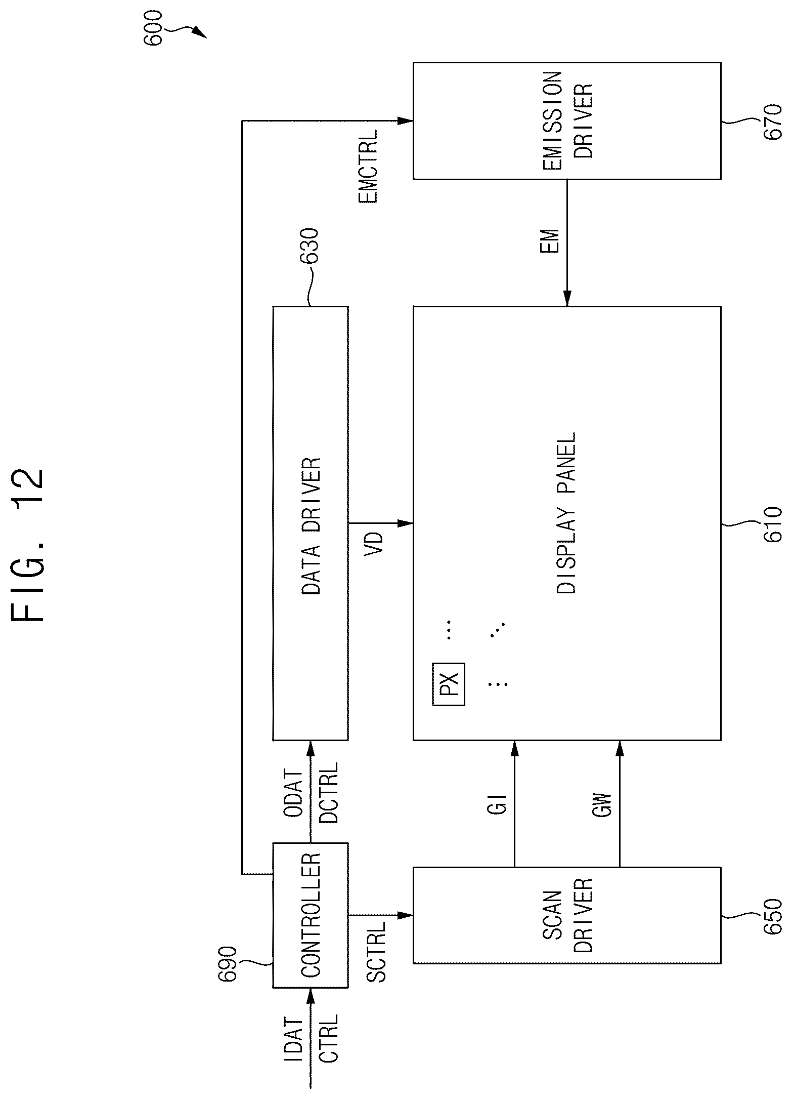 Patent US12620358 Figure 12 – Pixel of a display device and display device