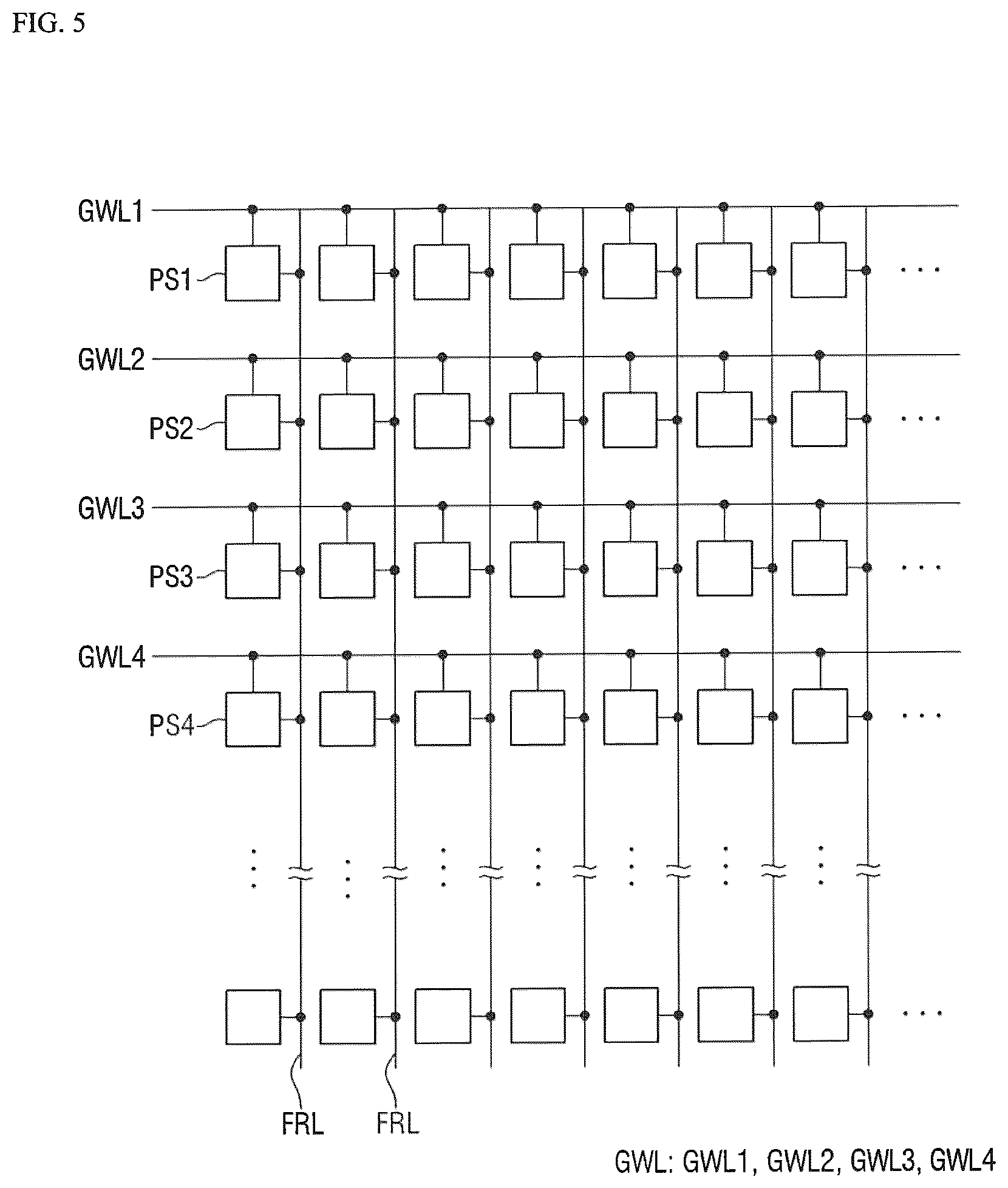 Patent US12620360 Figure 5 – Display device including integrated optical sensors and sensing control circuitry