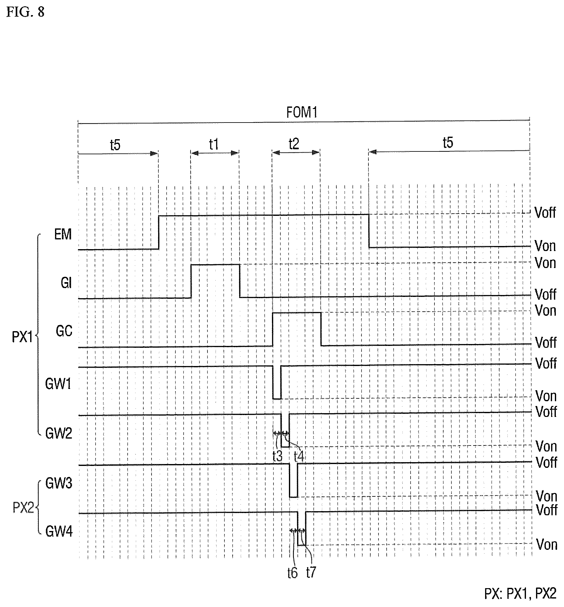 Patent US12620360 Figure 8 – Display device including integrated optical sensors and sensing control circuitry
