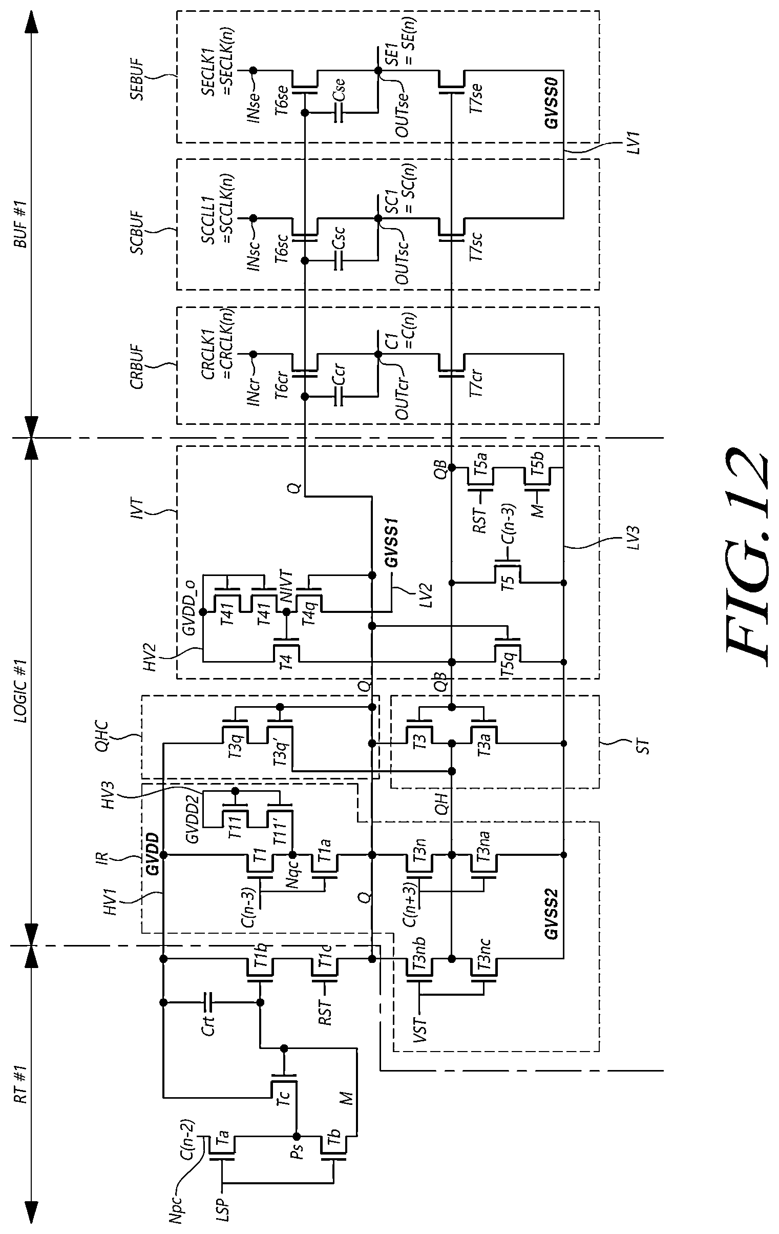Patent US12620364 Figure 13 – Gate driving panel circuit and display device
