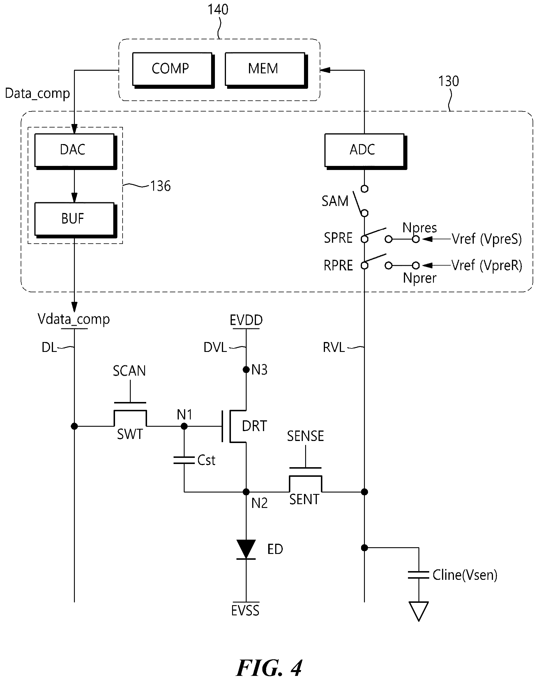 Patent US12620366 Figure 4 – Display device with gray voltage for controlling a luminance deviation