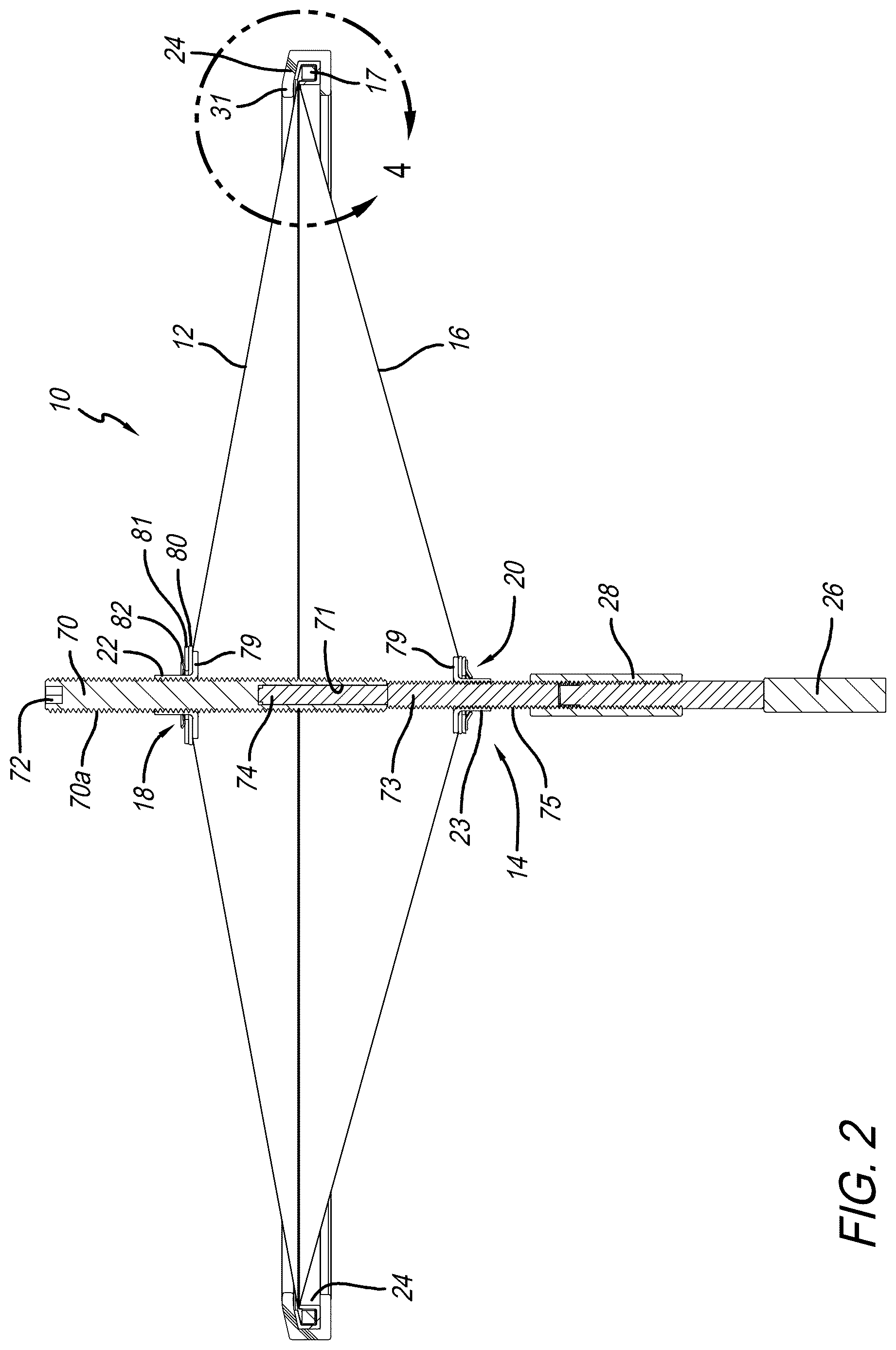 Patent US12620373 Figure 2 – Drumhead assembly and method of use
