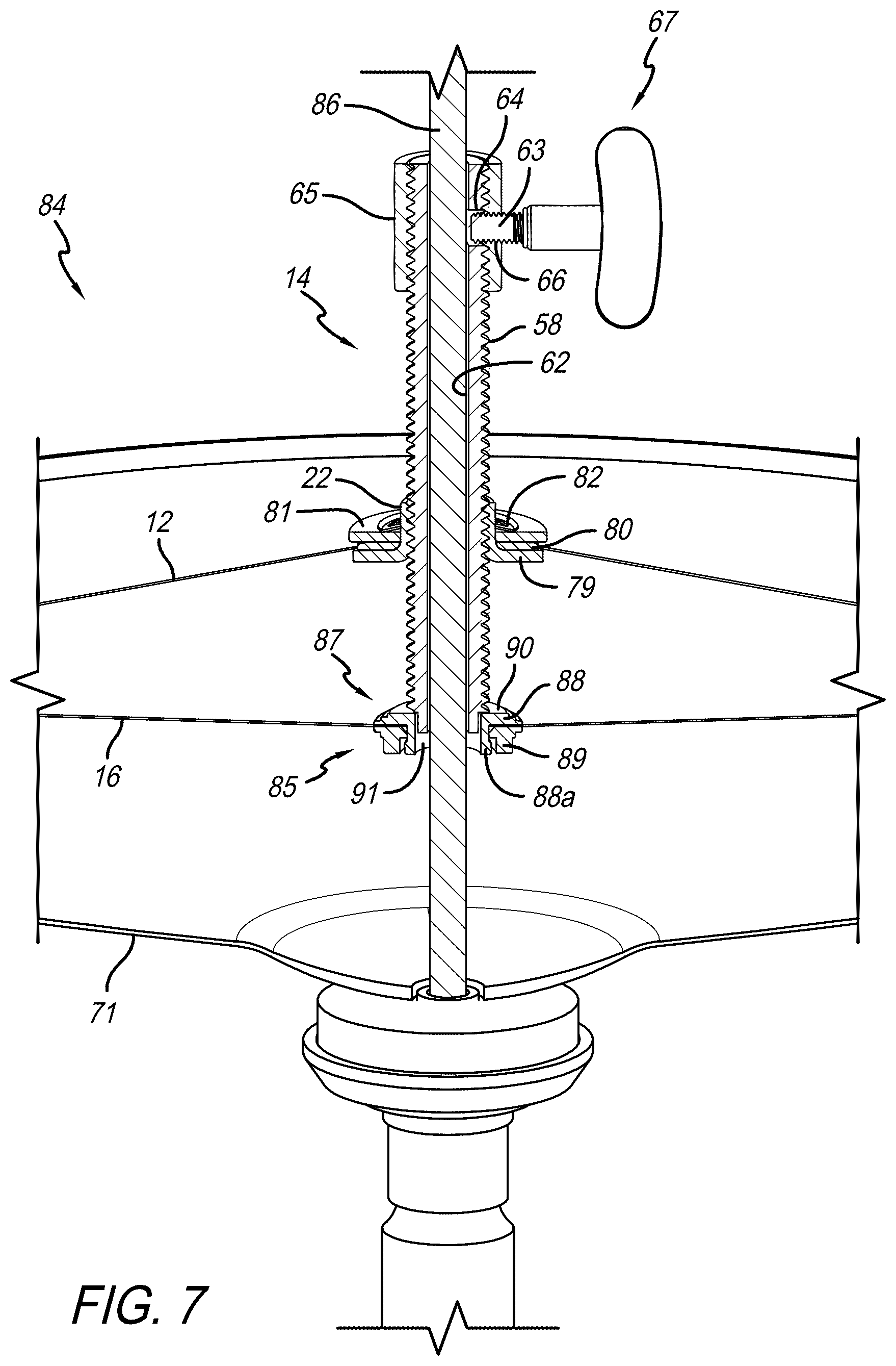Patent US12620373 Figure 7 – Drumhead assembly and method of use