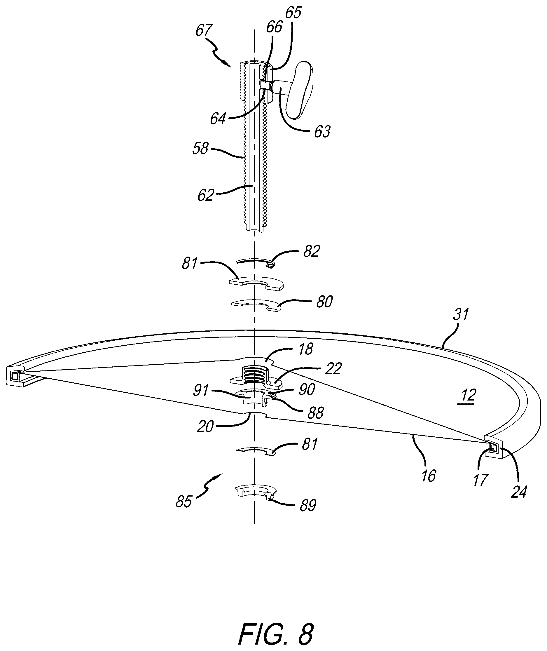 Patent US12620373 Figure 8 – Drumhead assembly and method of use