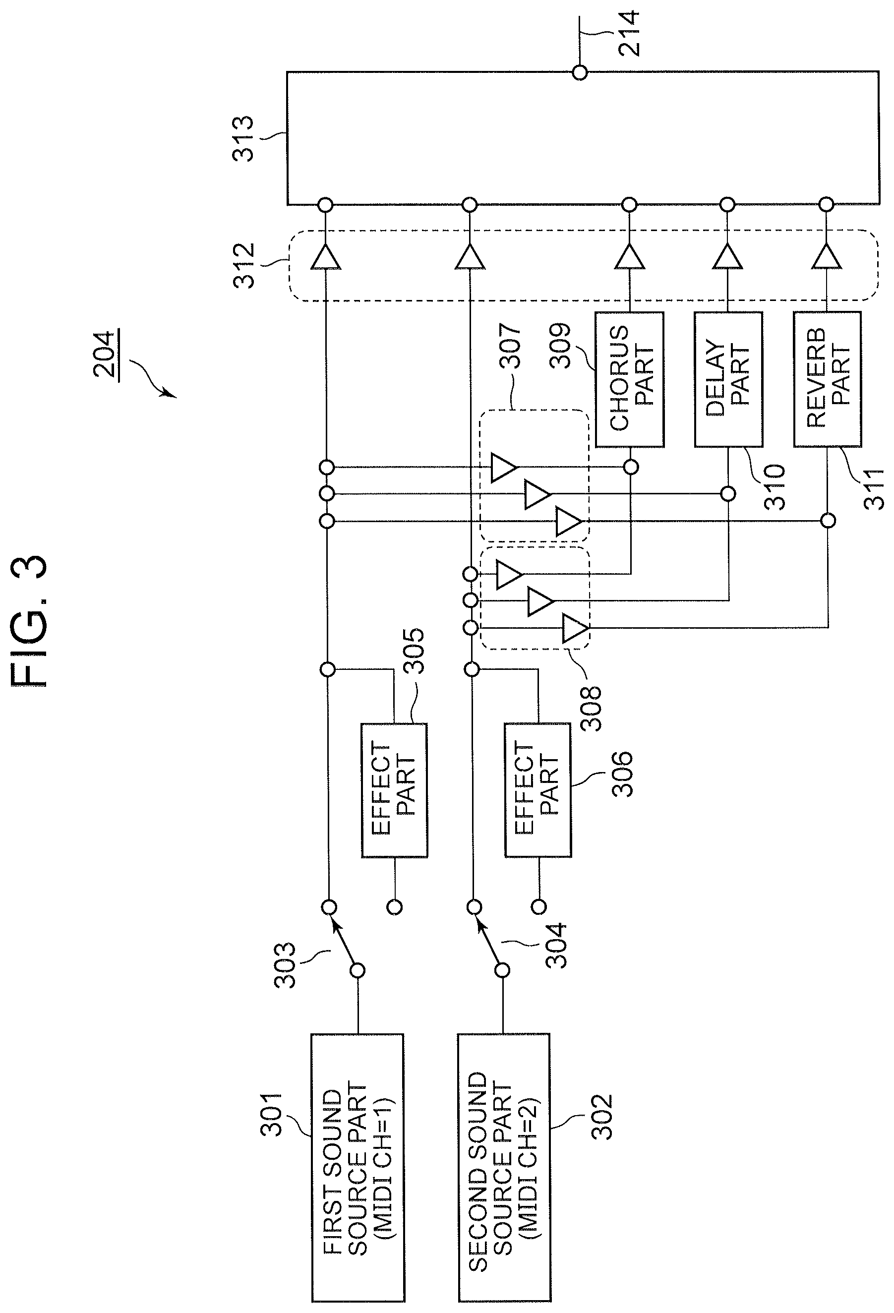 Patent US12620376 Figure 3 – Electronic musical instrument, electronic musical instrument sound emission instructing method and non-transitory computer-readable recording medium