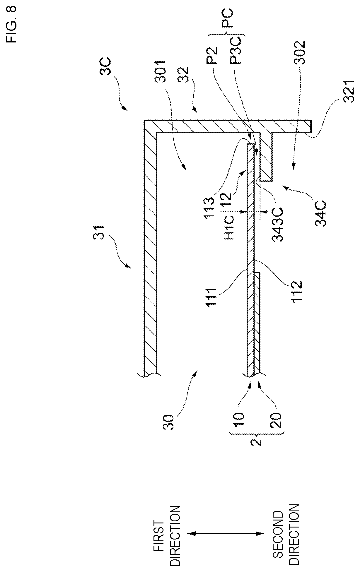 Patent US12620382 Figure 8 – Piezoelectric sound component having a case with stepped portion
