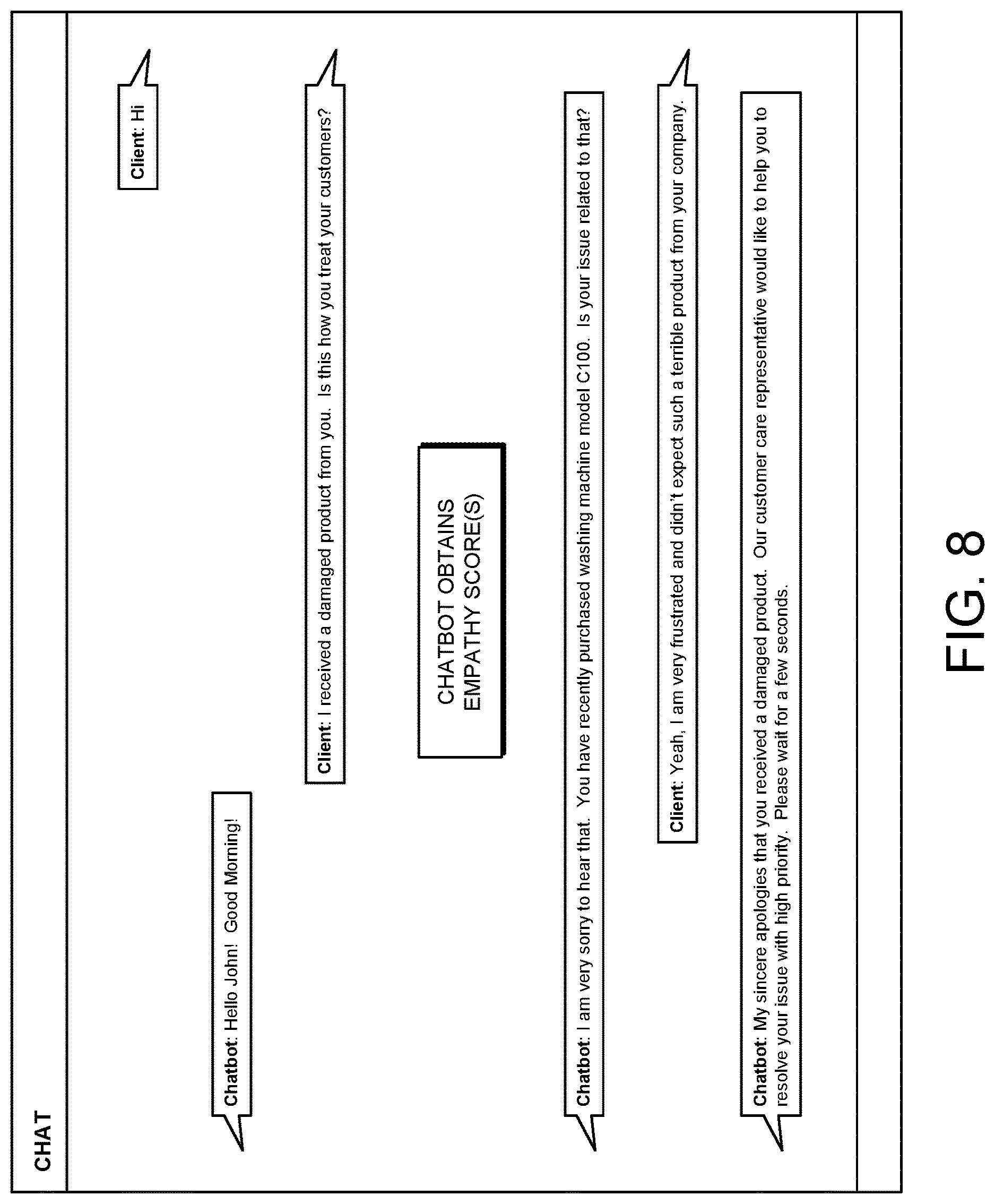 Patent US12620393 Figure 8 – Technologies for leveraging machine learning to predict empathy for improved contact center interactions