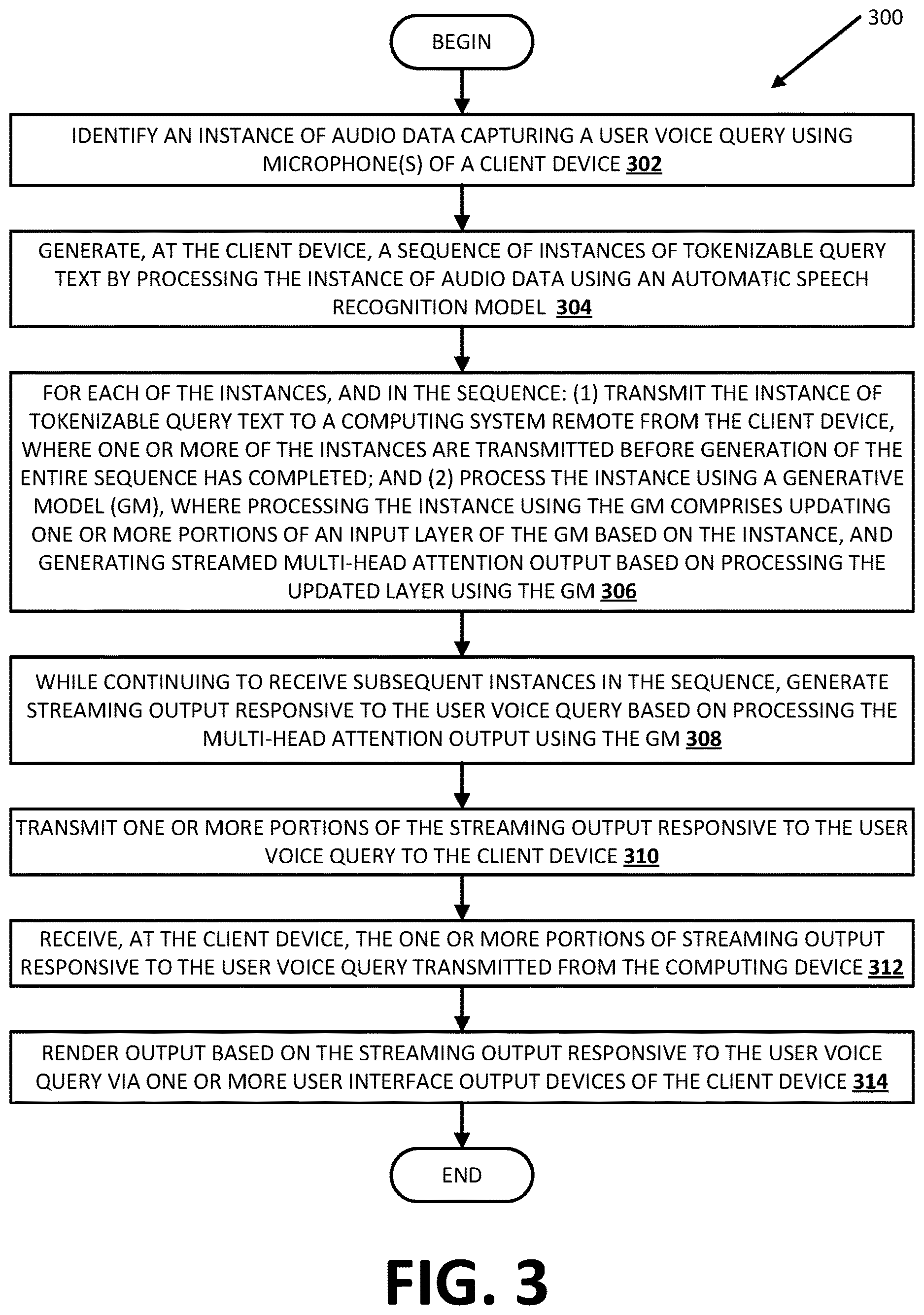 Patent US12620394 Figure 3 – Query response interface with server side generative model(s)