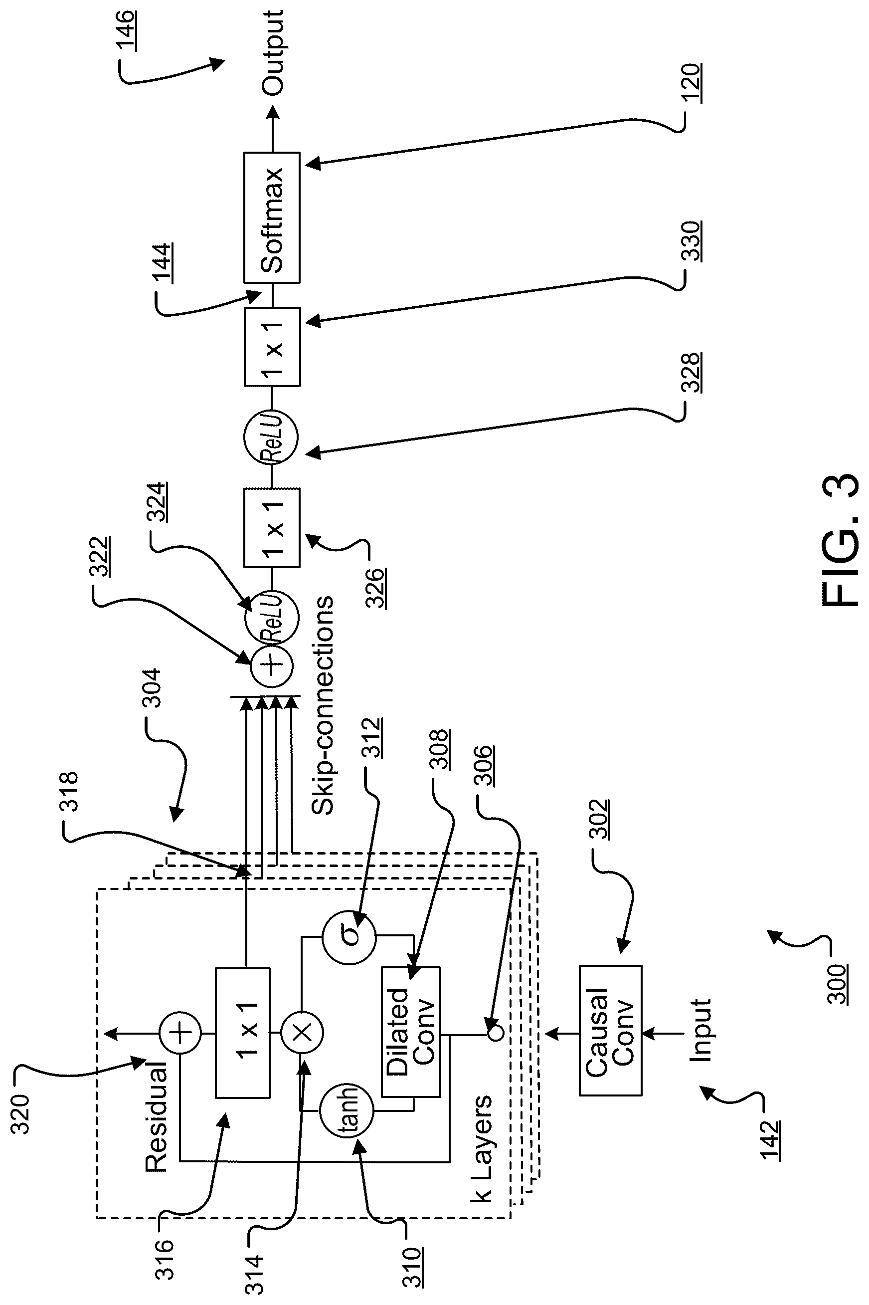 Patent US12620408 Figure 3 – Generating audio using neural networks