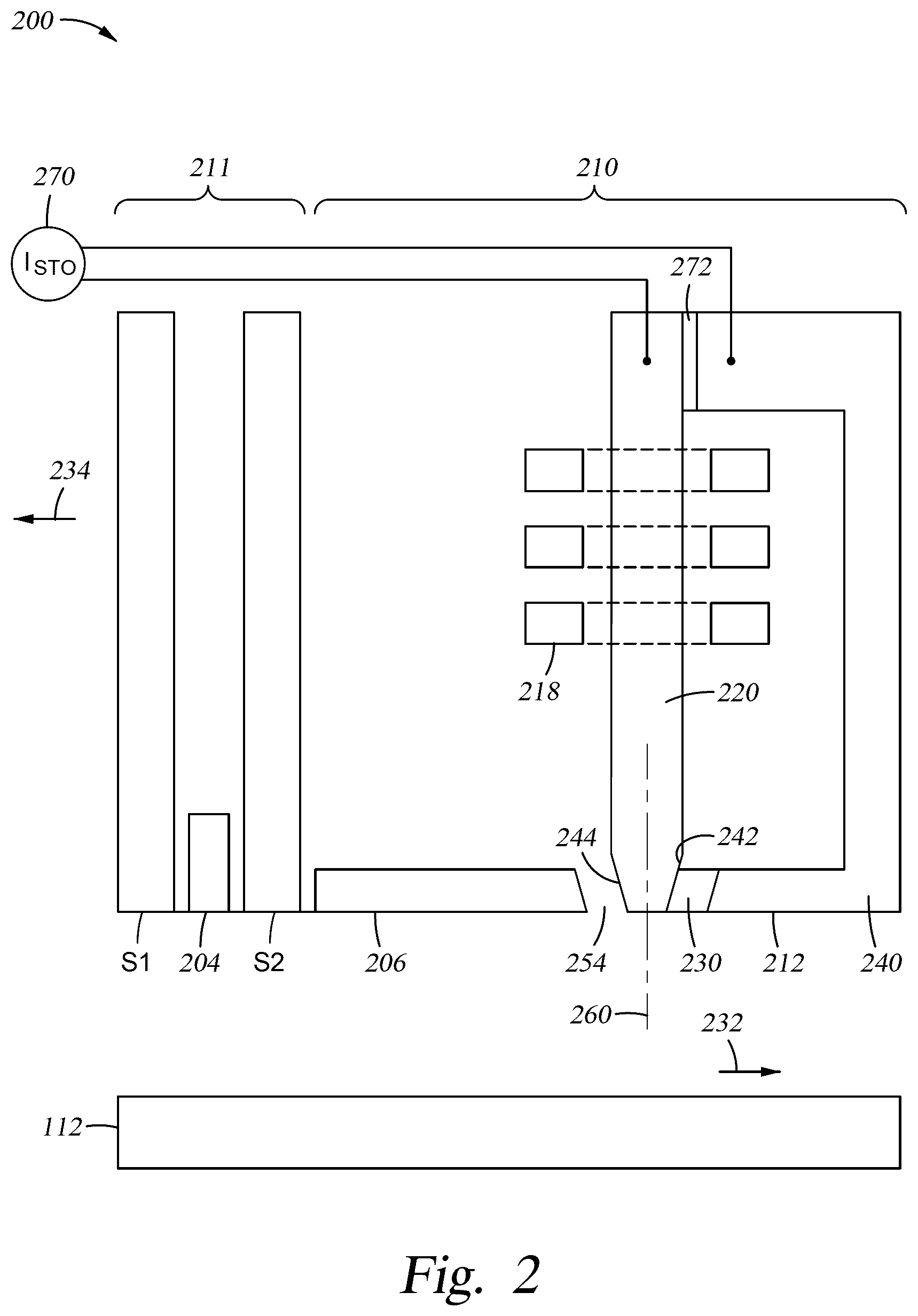 Patent US12620412 Figure 2 – Spintronic device comprising dual FGL and dual SPL to reduce perpendicular field at writing location