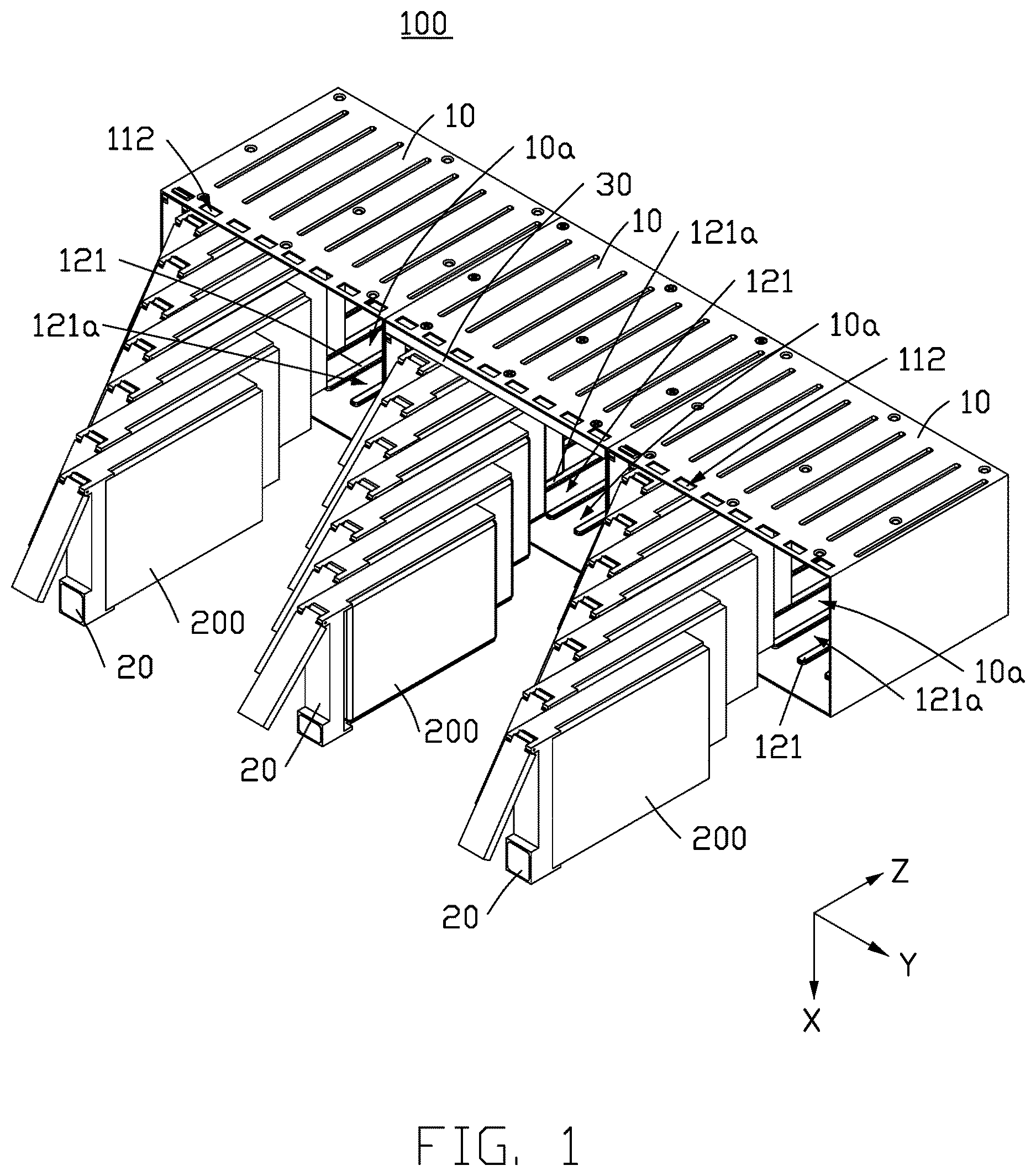 Patent US12620420 Figure 1 – Fixing device for date storages and host having the same