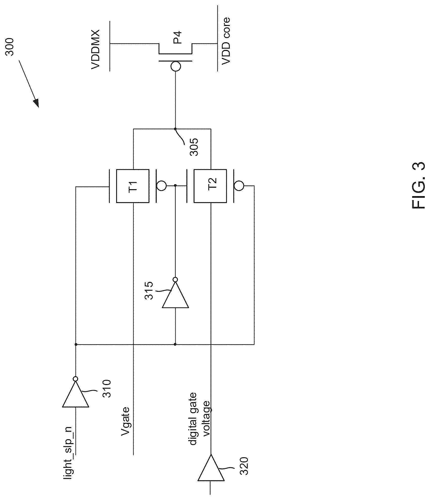 Patent US12620421 Figure 3 – Memory with reduced leakage through analog head switch control