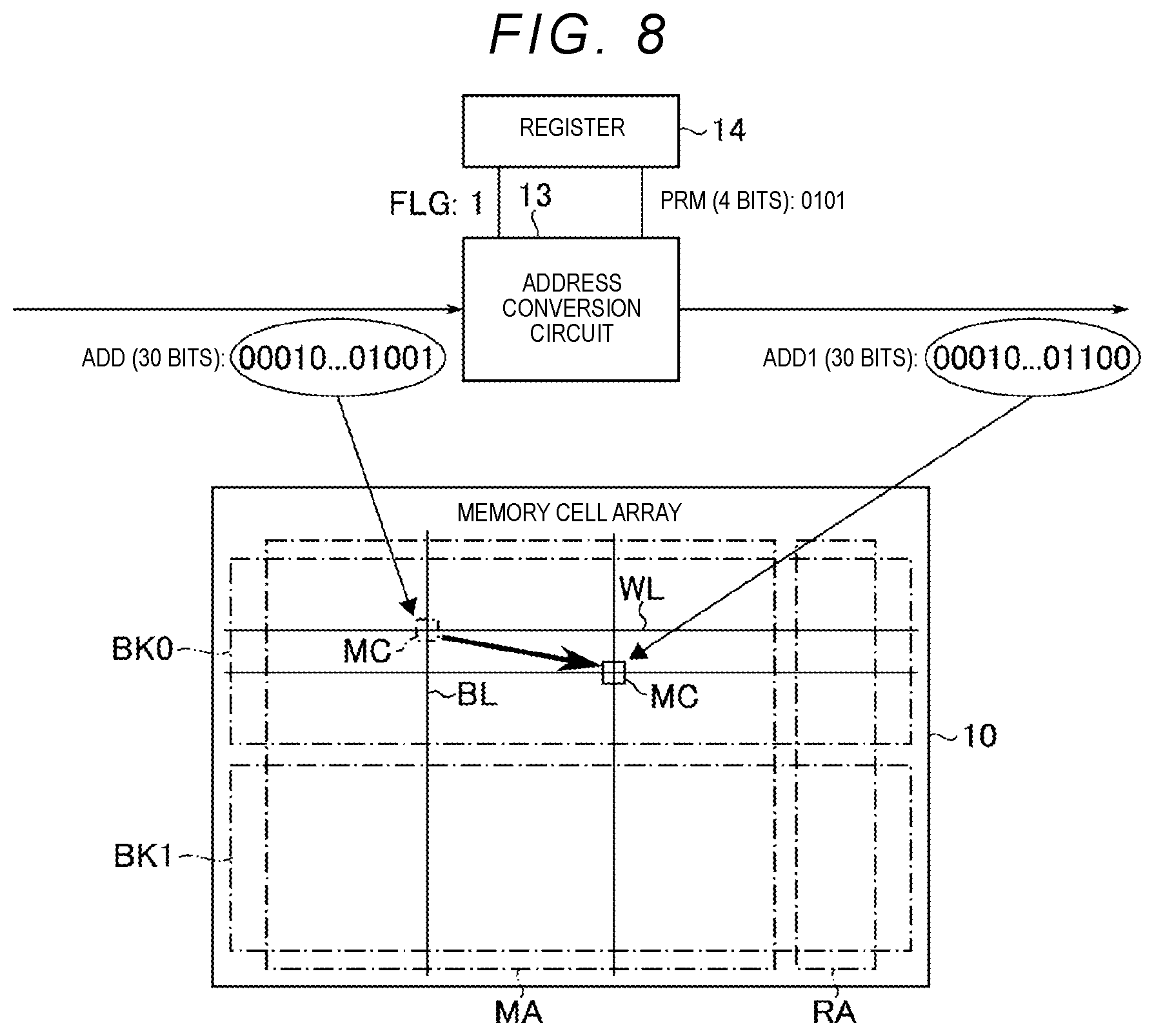 Patent US12620427 Figure 8 – Storage device and driving method of storage device based on address conversion