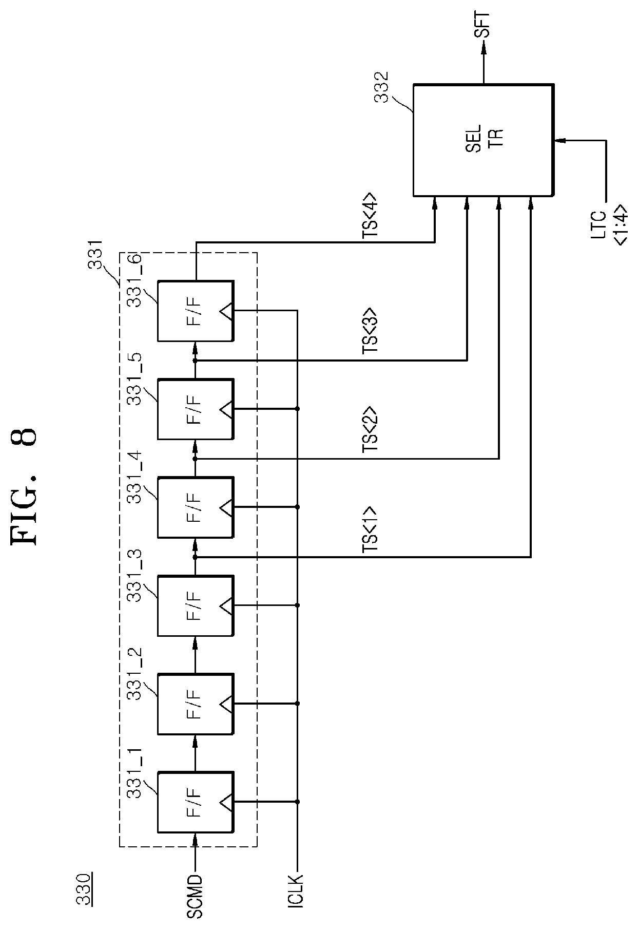 Patent US12620433 Figure 8 – Semiconductor device and semiconductor system related to compensating for the generation timing of an internal command