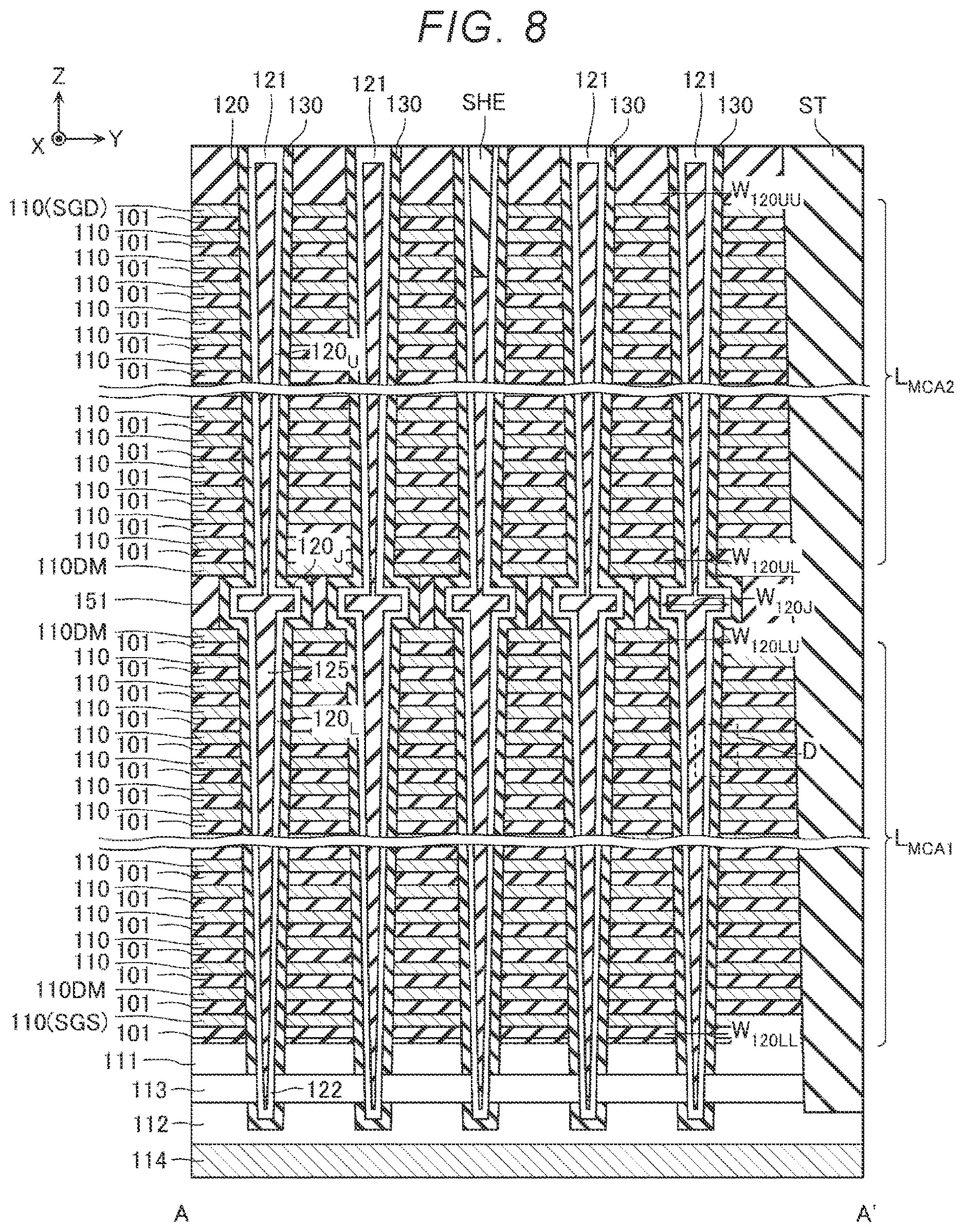 Patent US12620443 Figure 7 – Semiconductor memory device with operation-specific pass voltages