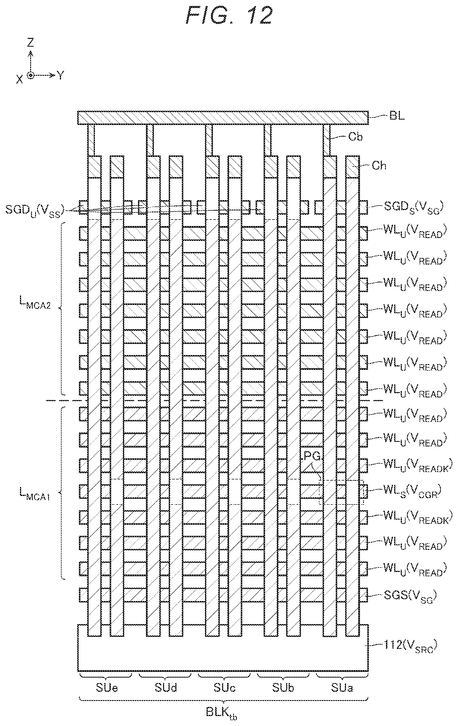 Patent US12620443 Figure 11 – Semiconductor memory device with operation-specific pass voltages