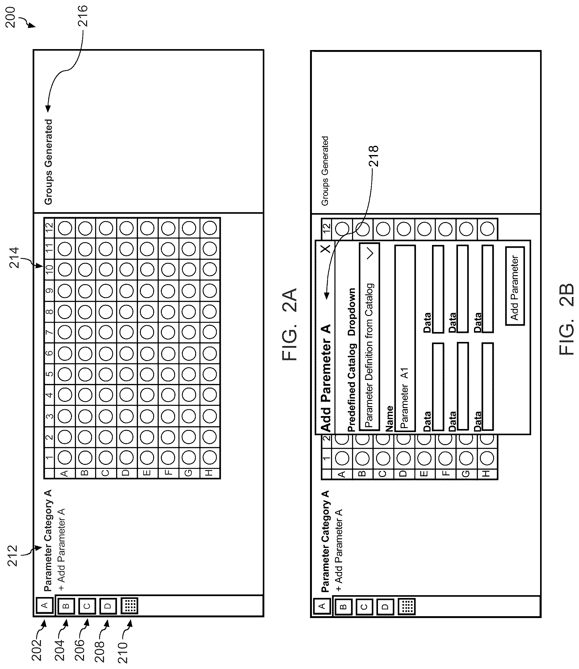 Patent US12620461 Figure 2 – Visual interface for generation of groups and experiment building
