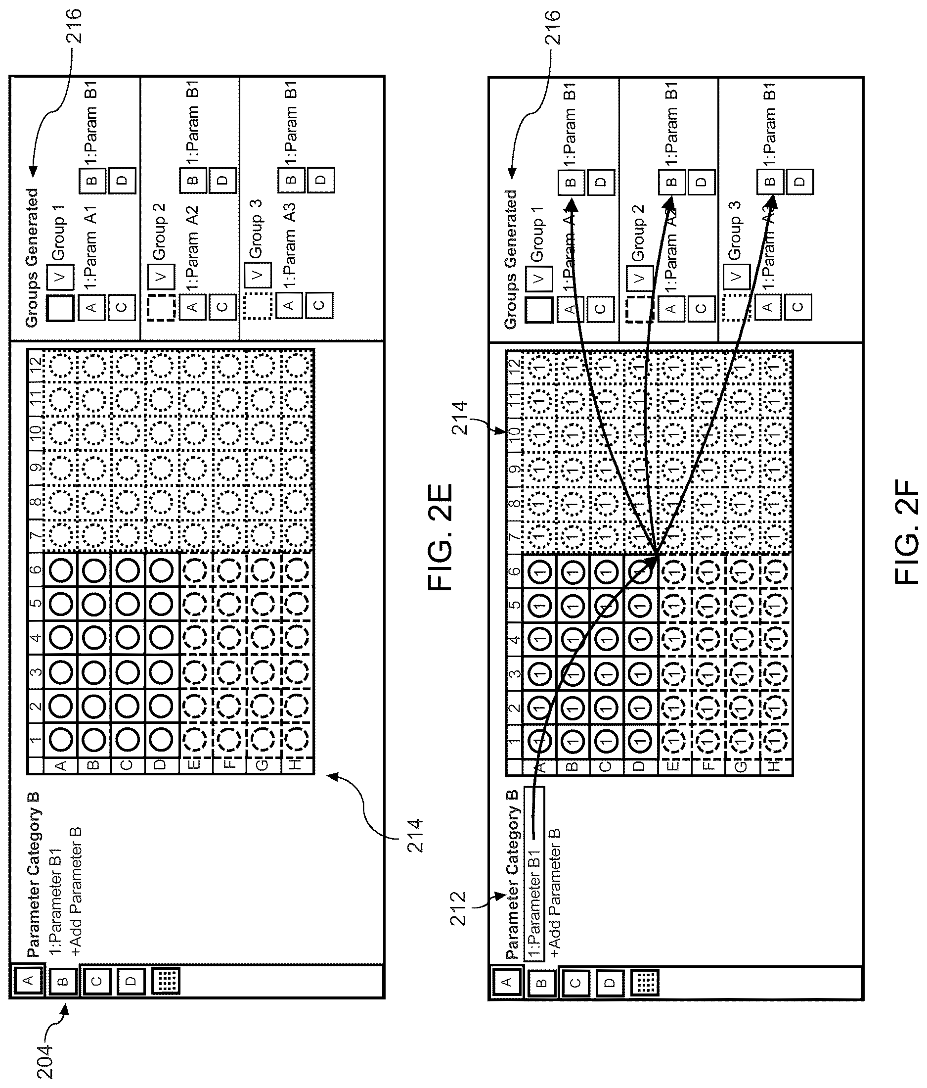 Patent US12620461 Figure 4 – Visual interface for generation of groups and experiment building