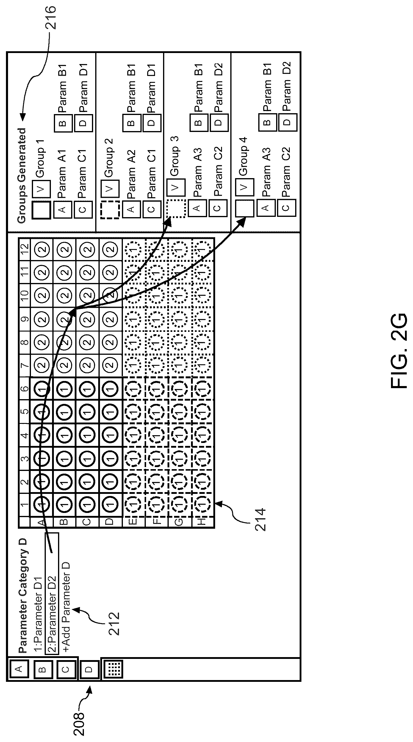 Patent US12620461 Figure 5 – Visual interface for generation of groups and experiment building