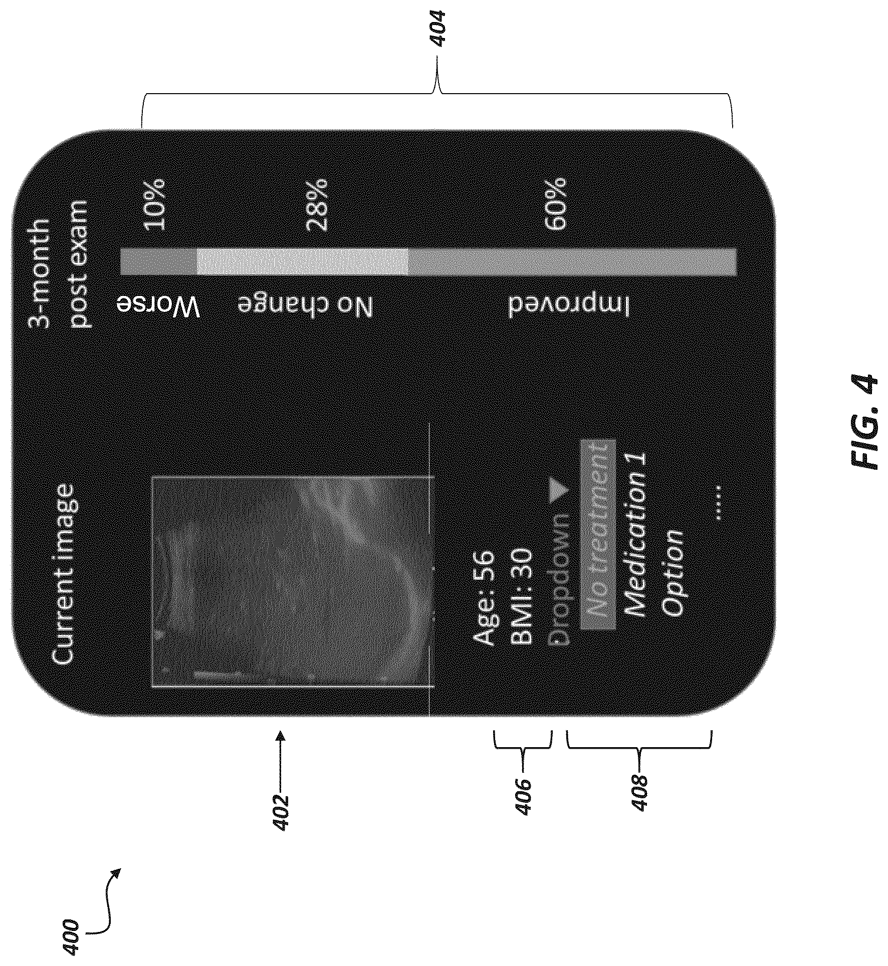 Patent US12620497 Figure 4 – Disease feature recognition in diagnostic images and disease progression prediction