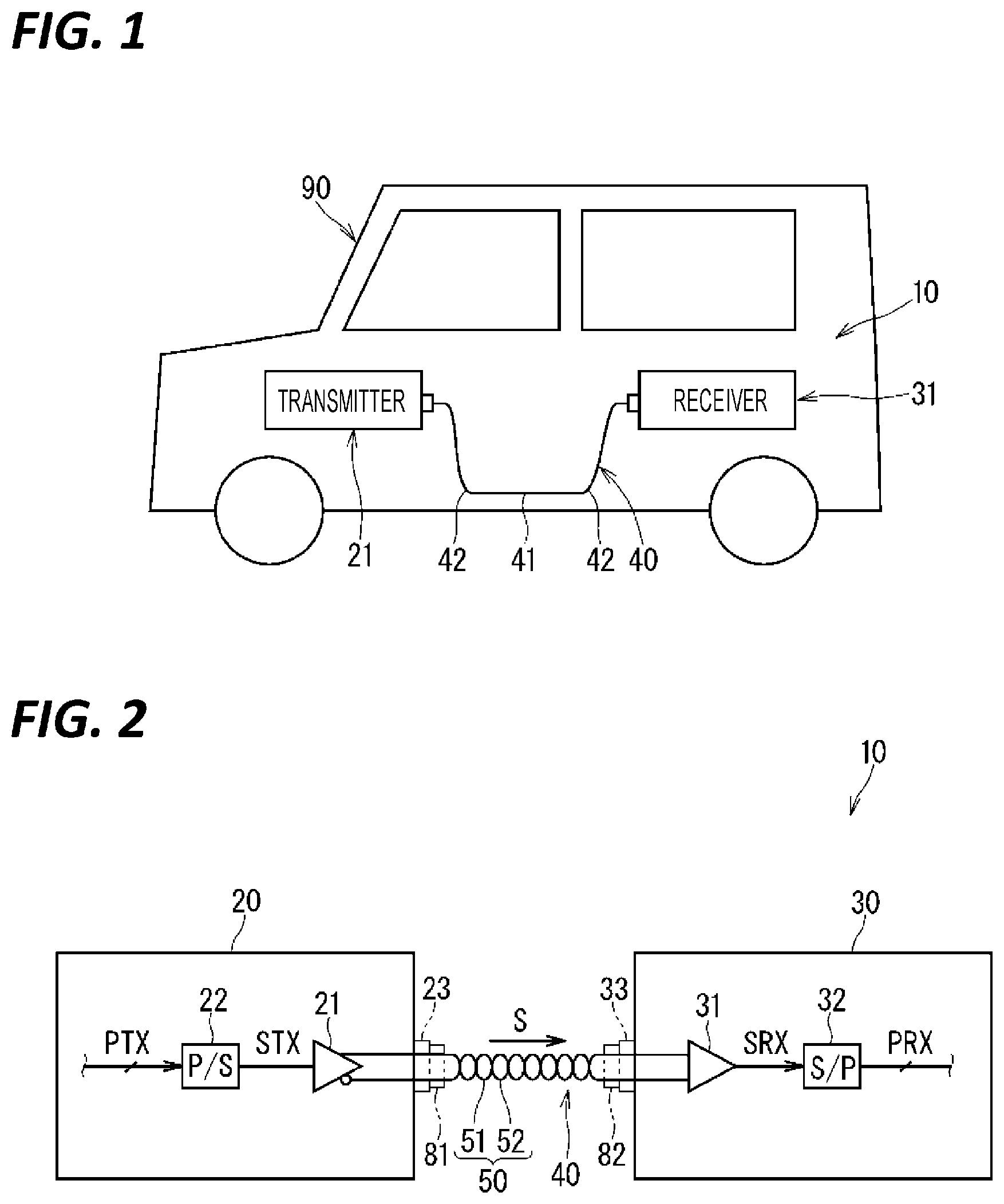 Patent US12620507 Figure 1 – In-vehicle communication system and communication cable