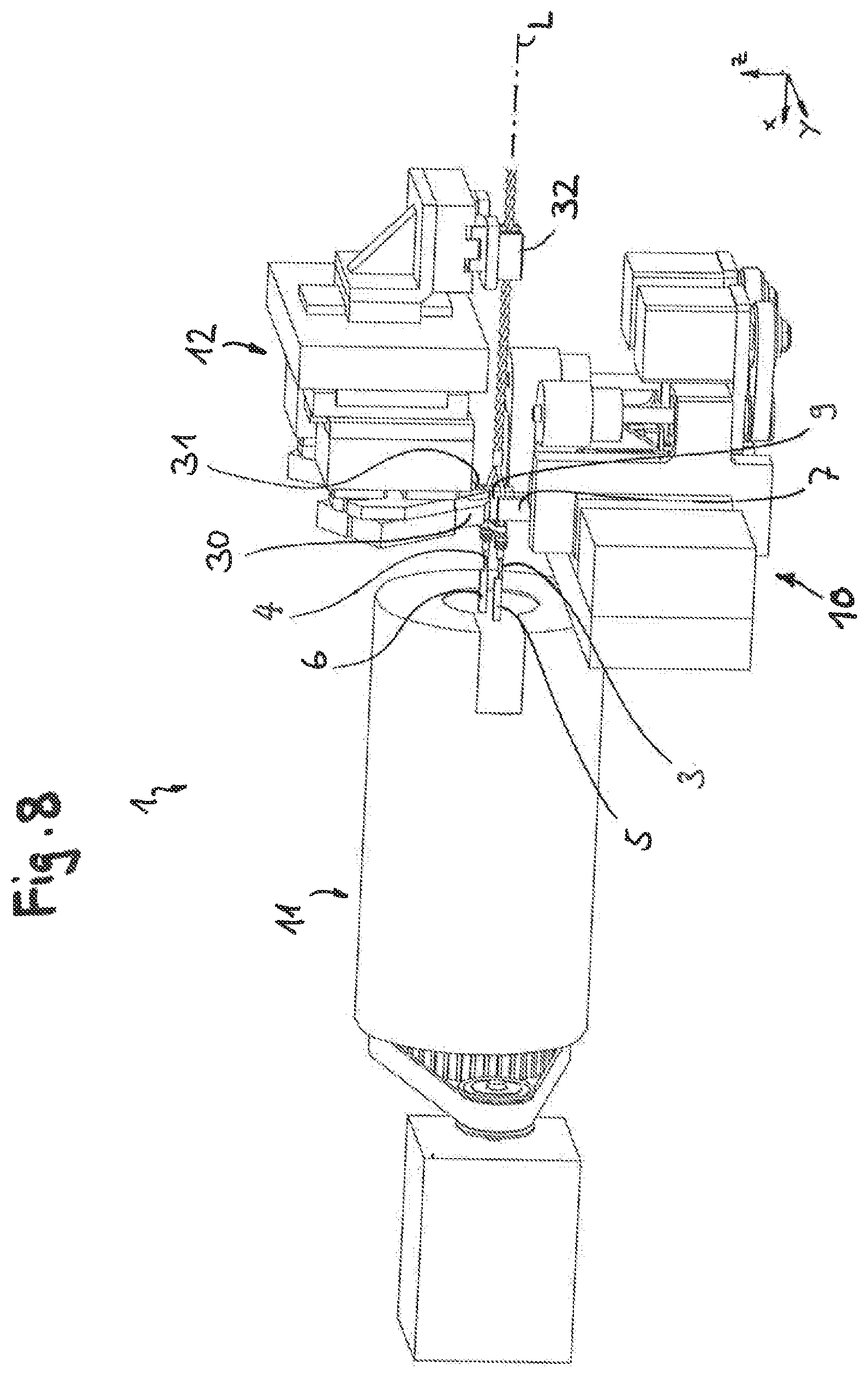 Patent US12620509 Figure 6 – Cable alignment apparatus and method for aligning assembled cable ends of two cables of a cable harness in the correct rotational position as well as arrangement for assembling plug housings with cable ends with the cable alignment apparatus