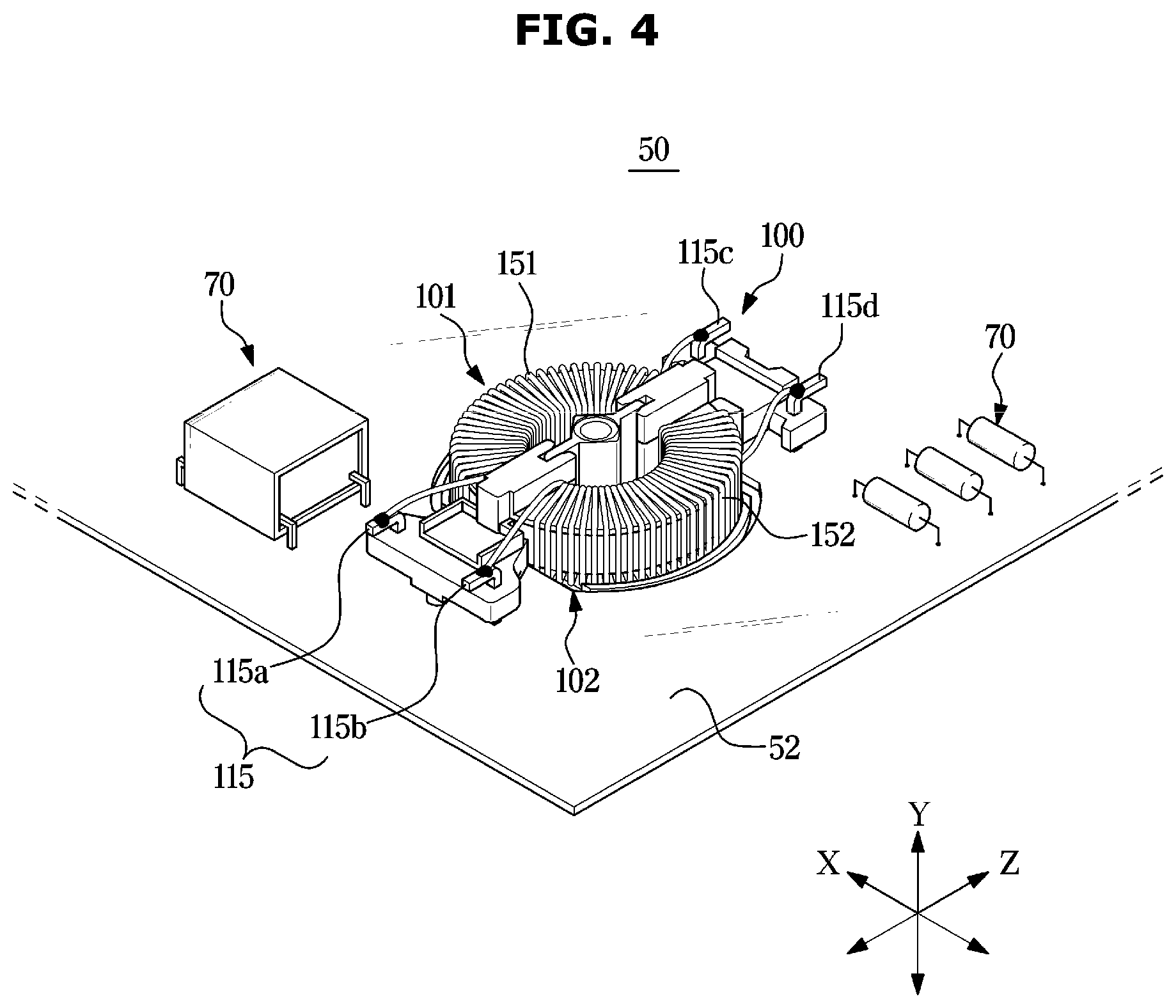Patent US12620517 Figure 4 – Line filter and display device comprising same