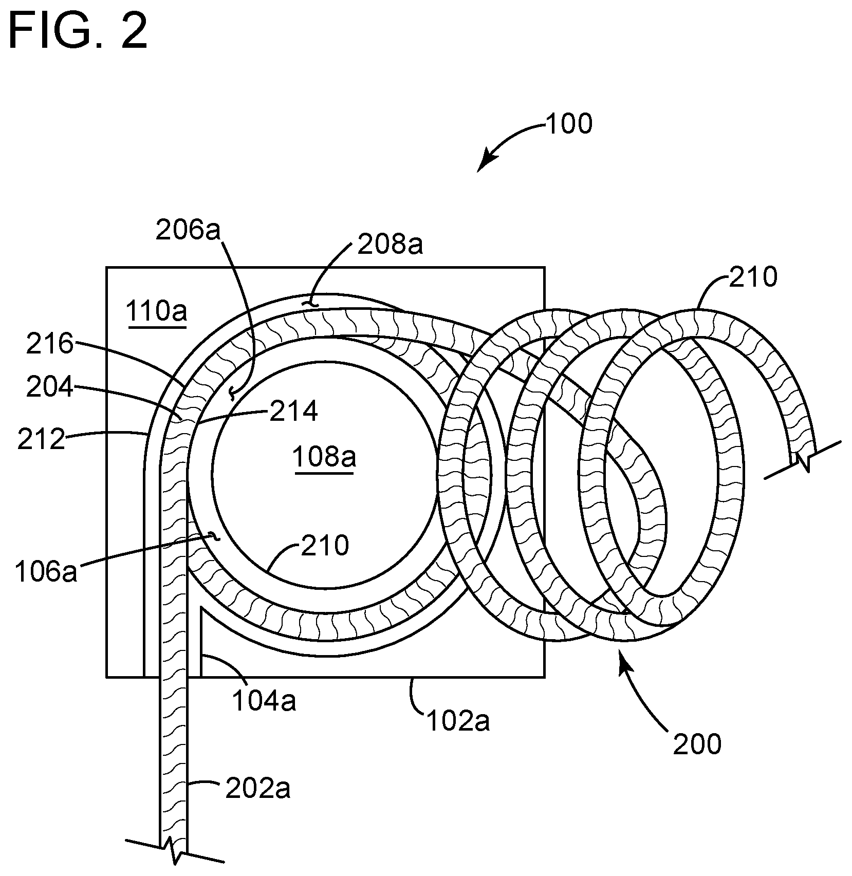 Patent US12620523 Figure 2 – Inductor apparatus optimized for low power loss in class-D audio amplifier applications and method for making the same