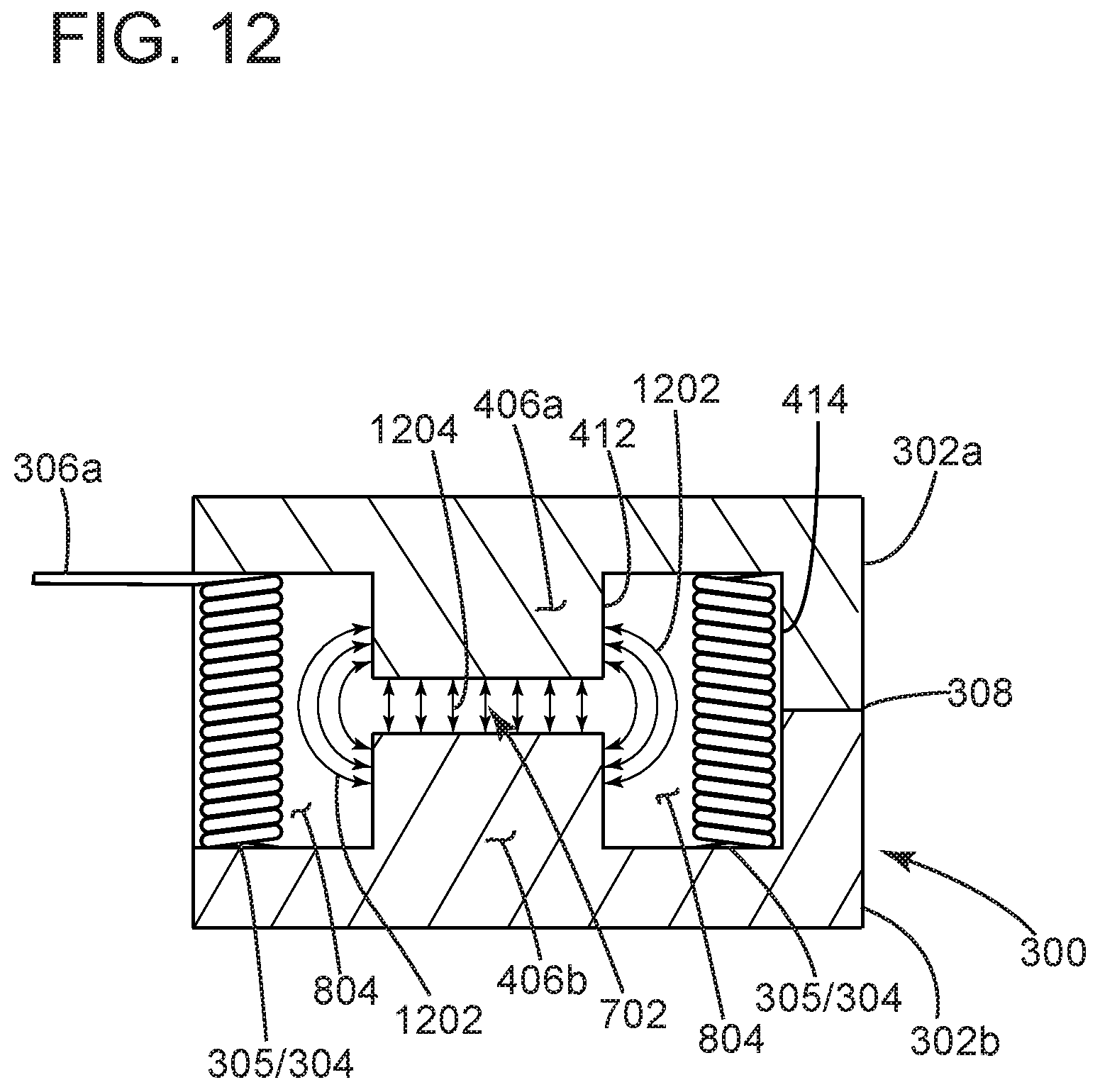 Patent US12620523 Figure 12 – Inductor apparatus optimized for low power loss in class-D audio amplifier applications and method for making the same
