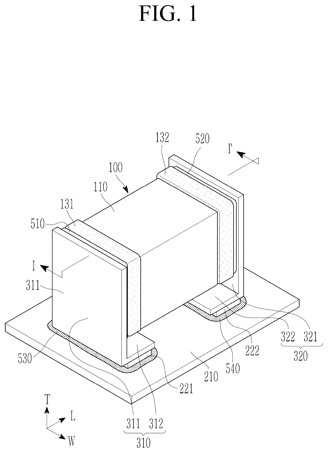 Patent US12620527 Figure 1 – Electronic component