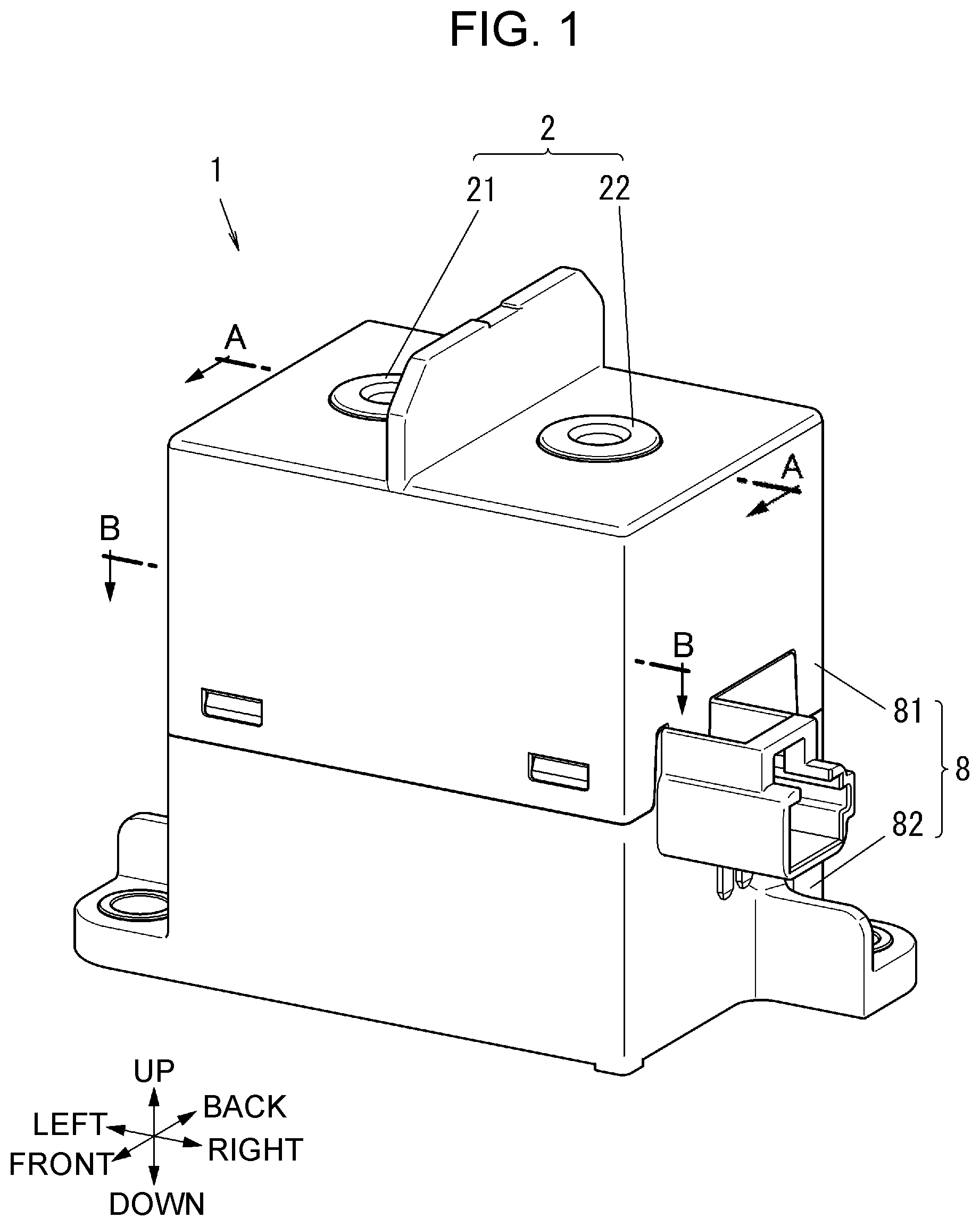 Patent US12620540 Figure 1 – Contact device and electromagnetic relay