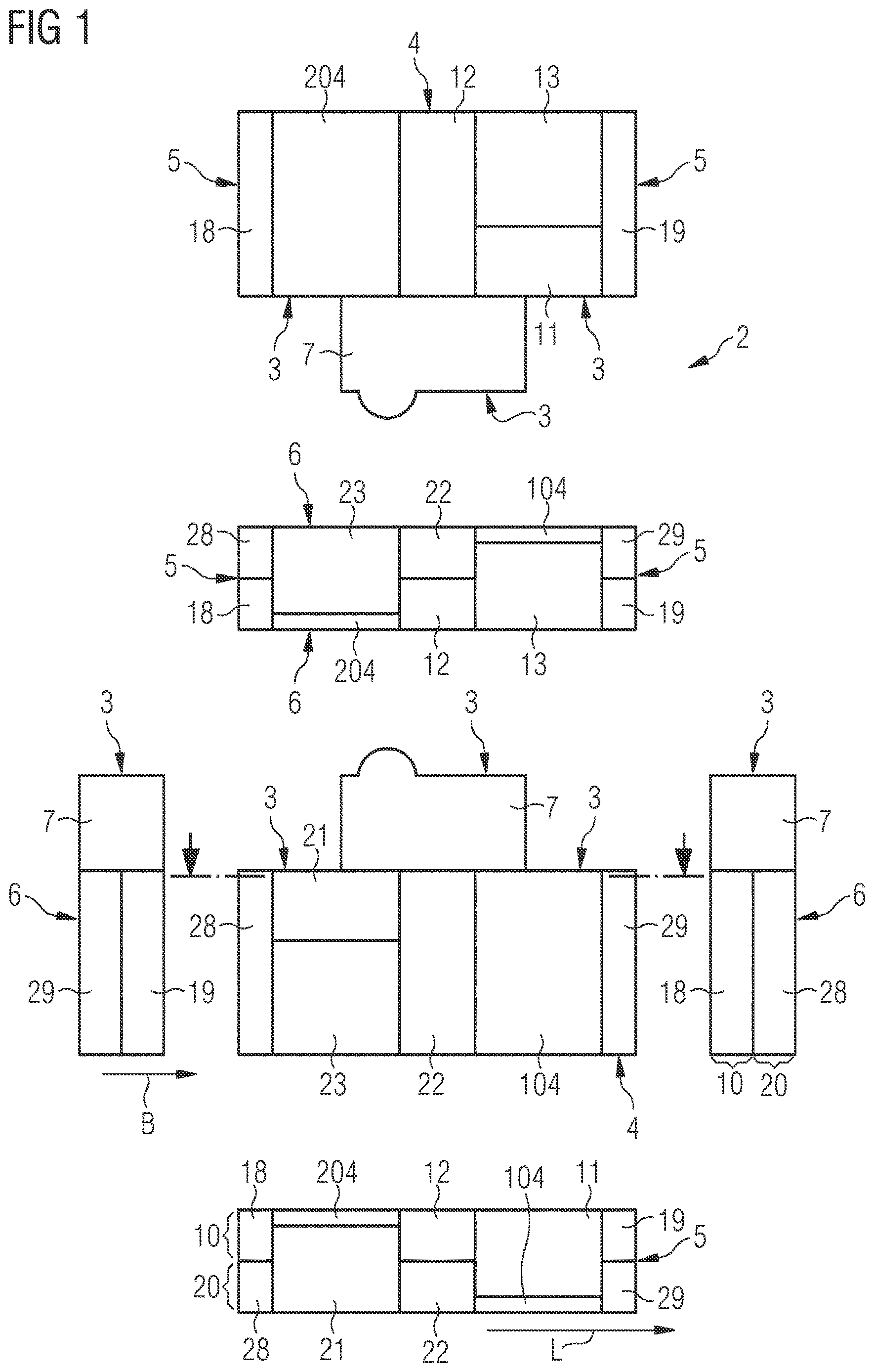 Patent US12620541 Figure 1 – Insulating-material housing and compact circuit breaker