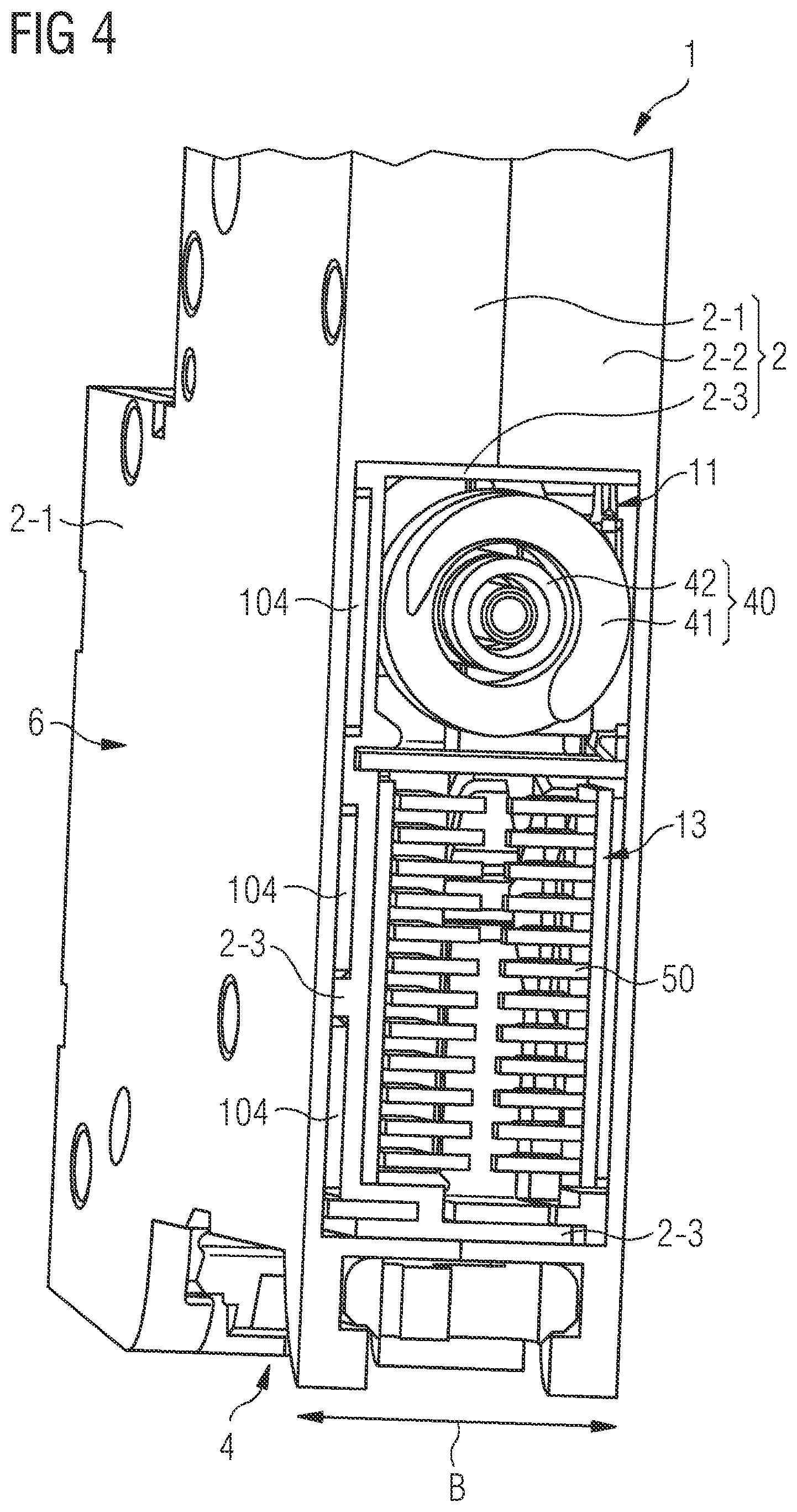 Patent US12620541 Figure 4 – Insulating-material housing and compact circuit breaker