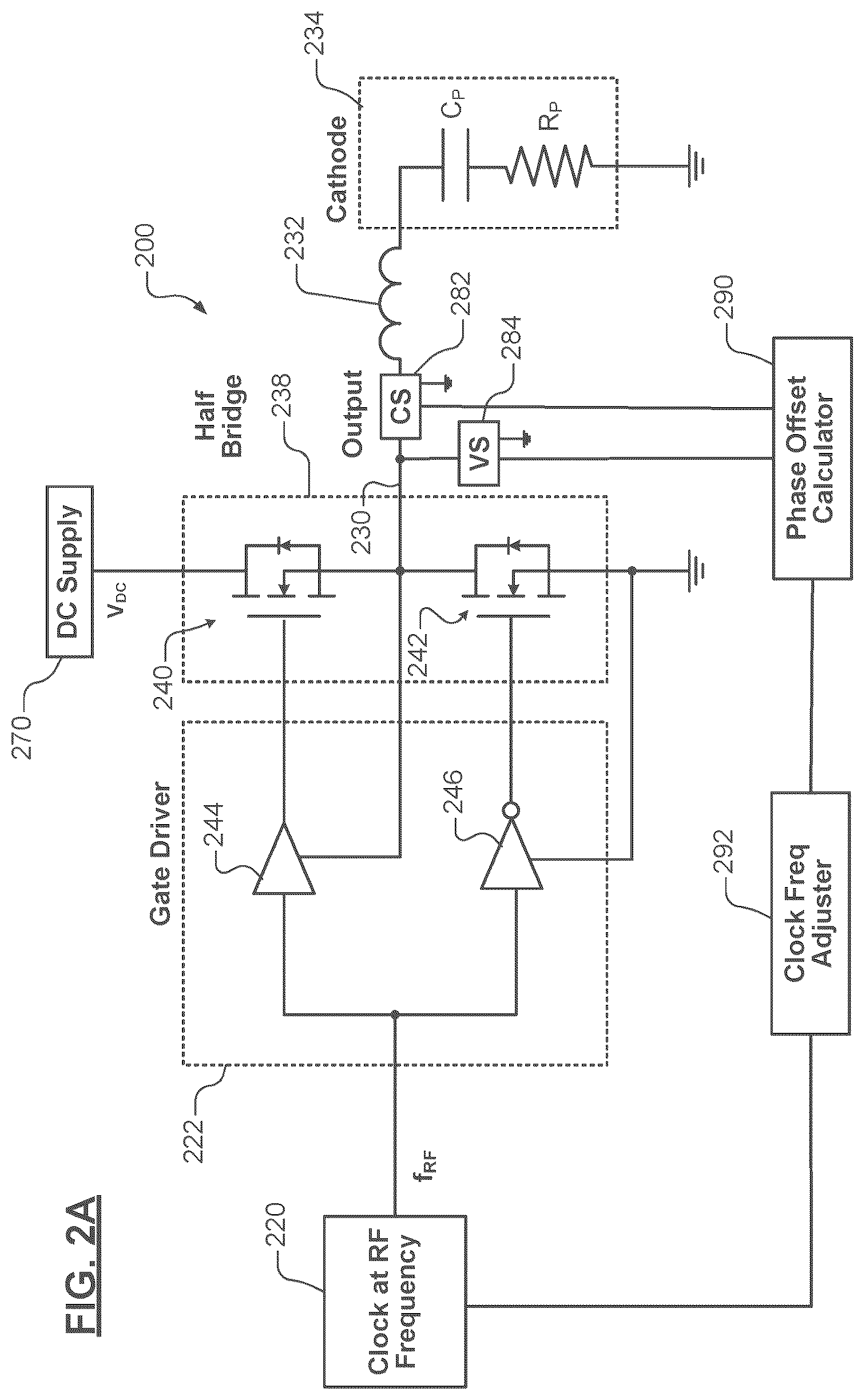 Patent US12620566 Figure 2 – RF reference measuring circuit for a direct drive system supplying power to generate plasma in a substrate processing system